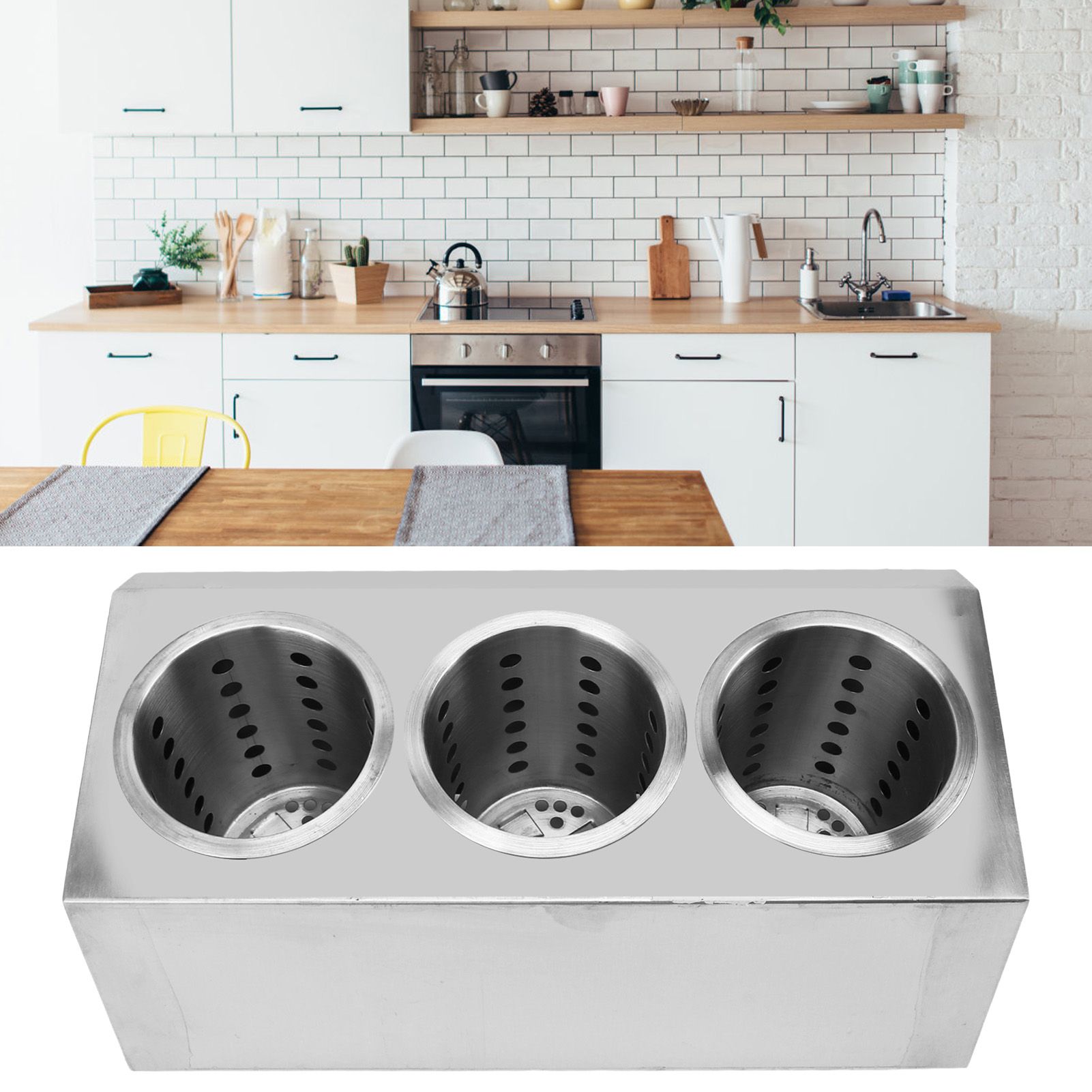 Kitchen Utensil Holder Multi Functional Non Slip Bottom Stainless Steel Knife view 11