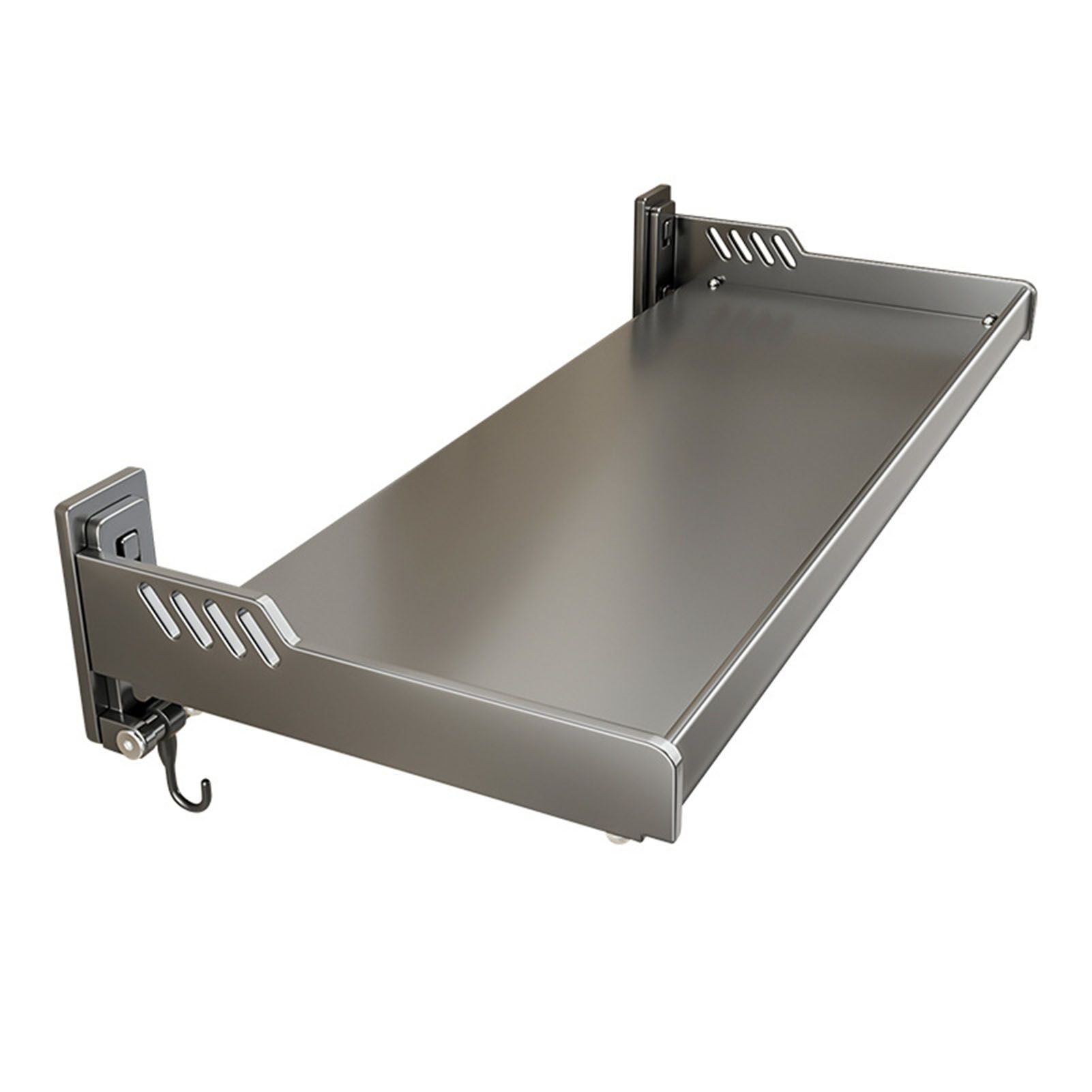 Wall Mount Kitchen Shelf Carbon Steel Punch Free Multifunctional Floating — image 1