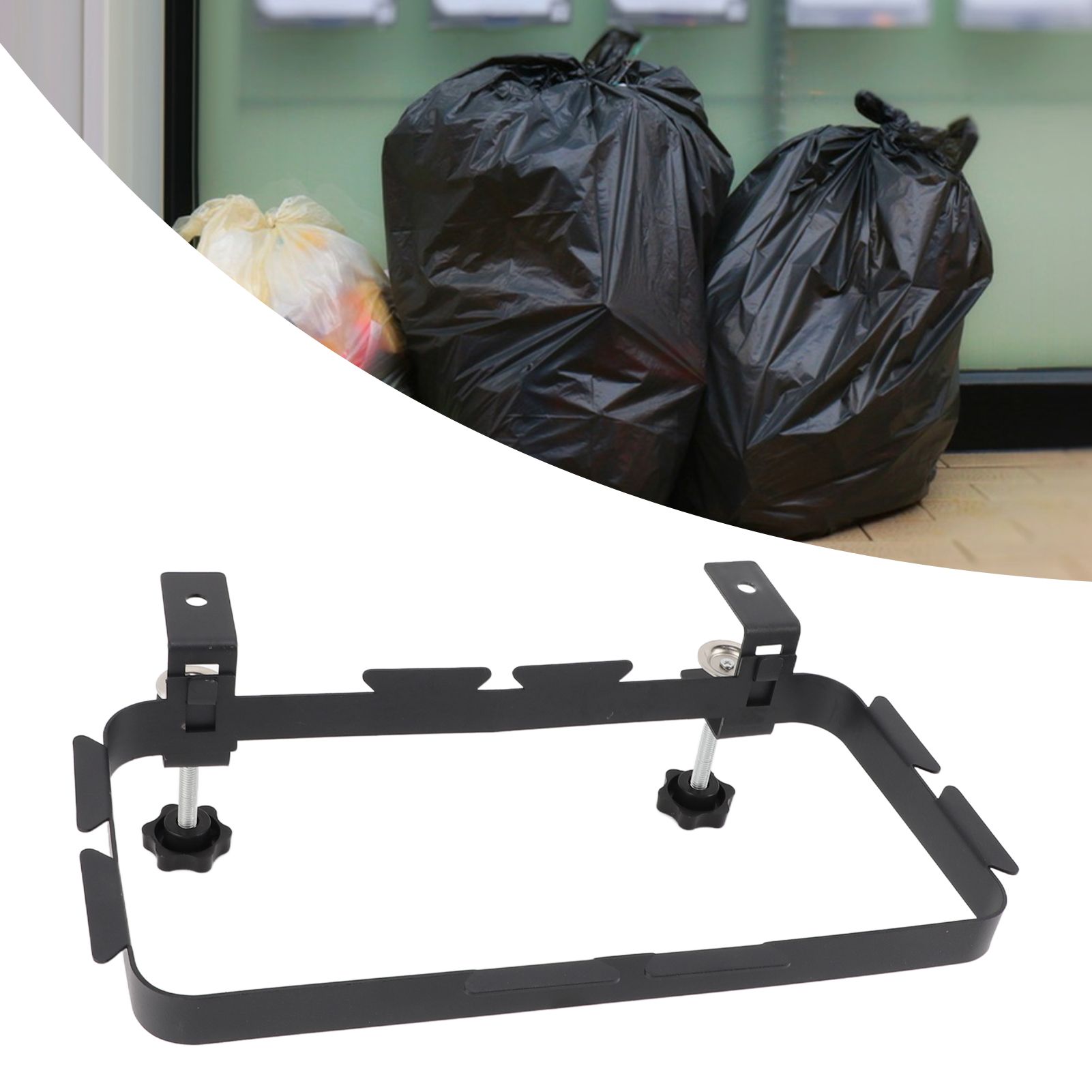 Trash Bag Holder Rack with Adjustable Clamp Hanging Stand Carbon Steel view 12