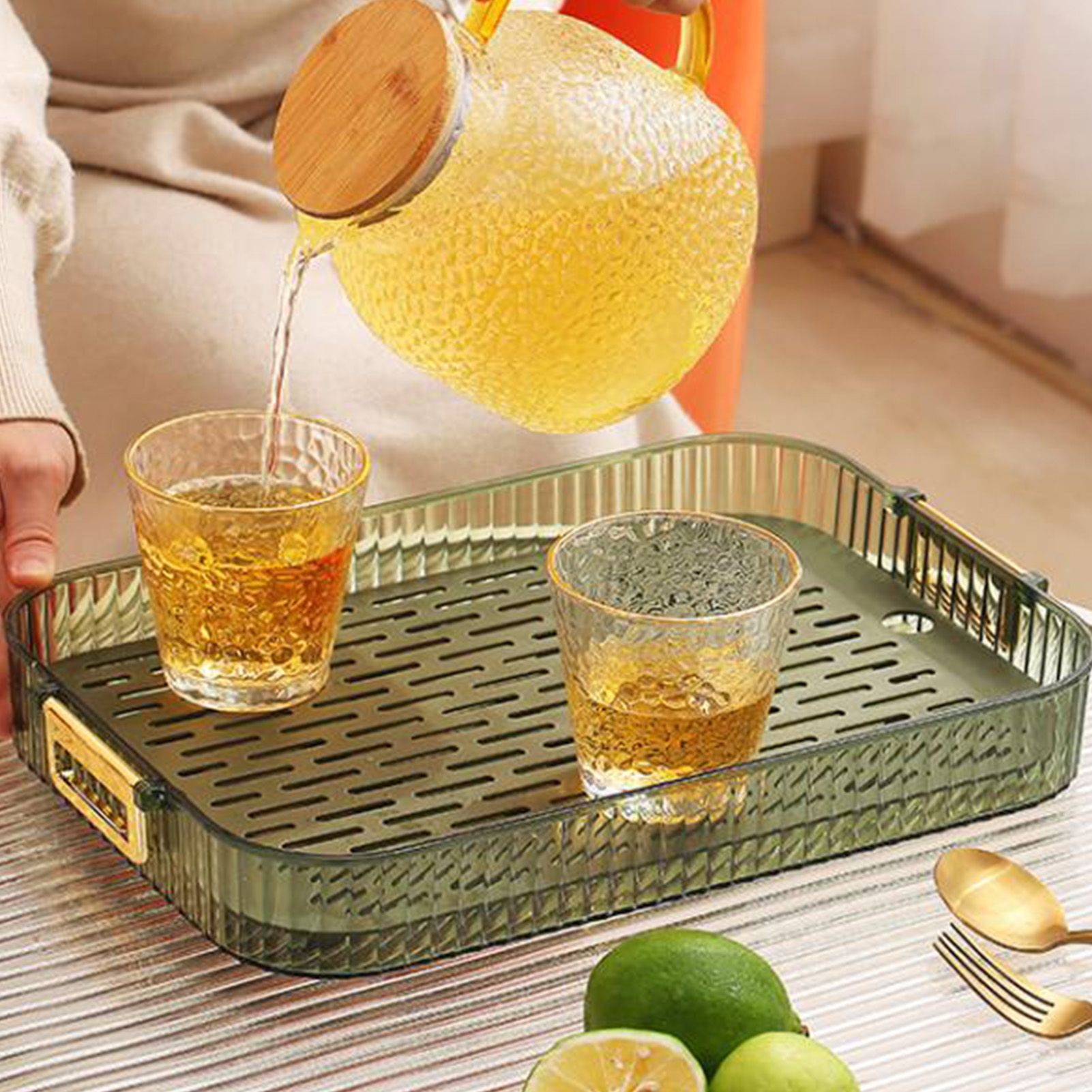 Dish Drain Tray Multipurpose Innovative Light Luxury Double Layers Efficient view 11