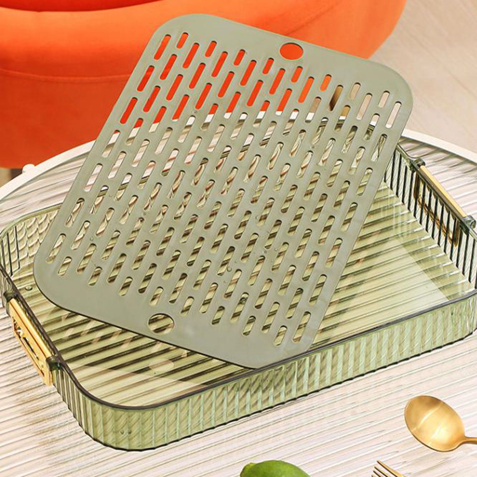 Dish Drain Tray Multipurpose Innovative Light Luxury Double Layers Efficient view 13