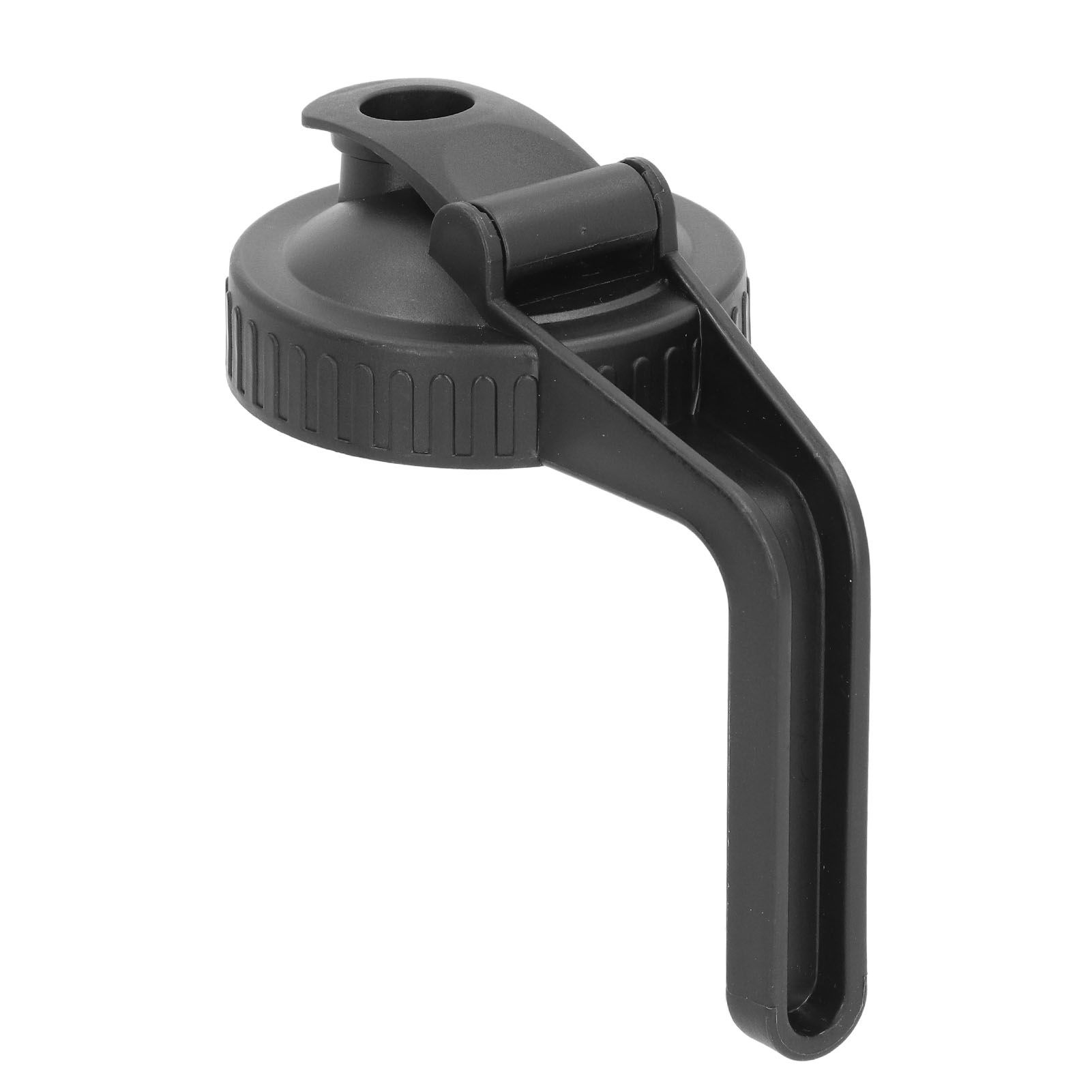 Pour Spout Lid Black Flip Cap Lid Sealing Plastic Wide Mouth Lid with Handle view 4