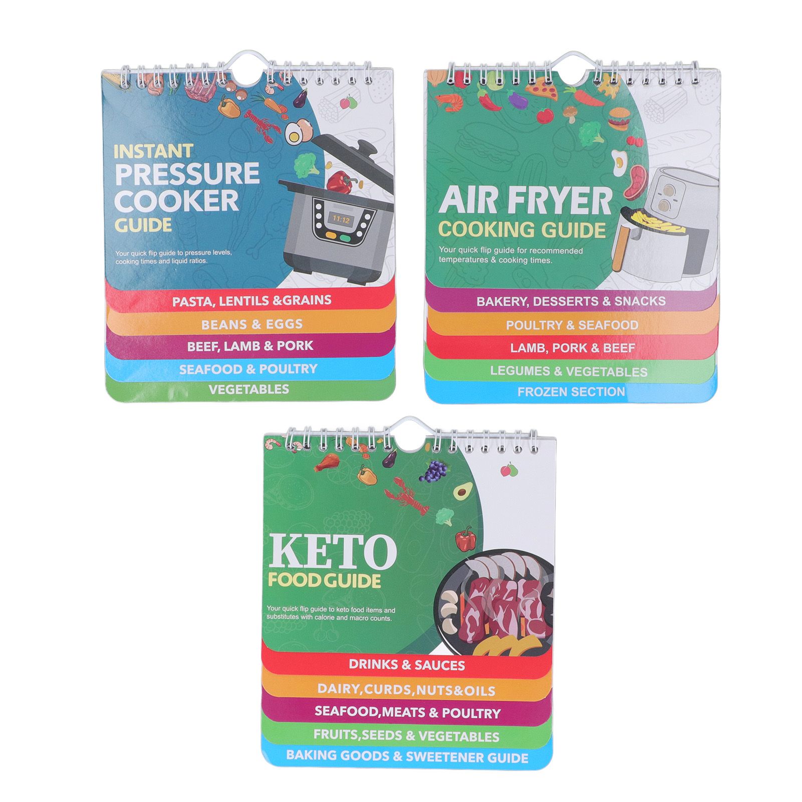 3 Pack Pot Sheets Magnet Set Fryer Pressure Cooker Keto Food Perfect