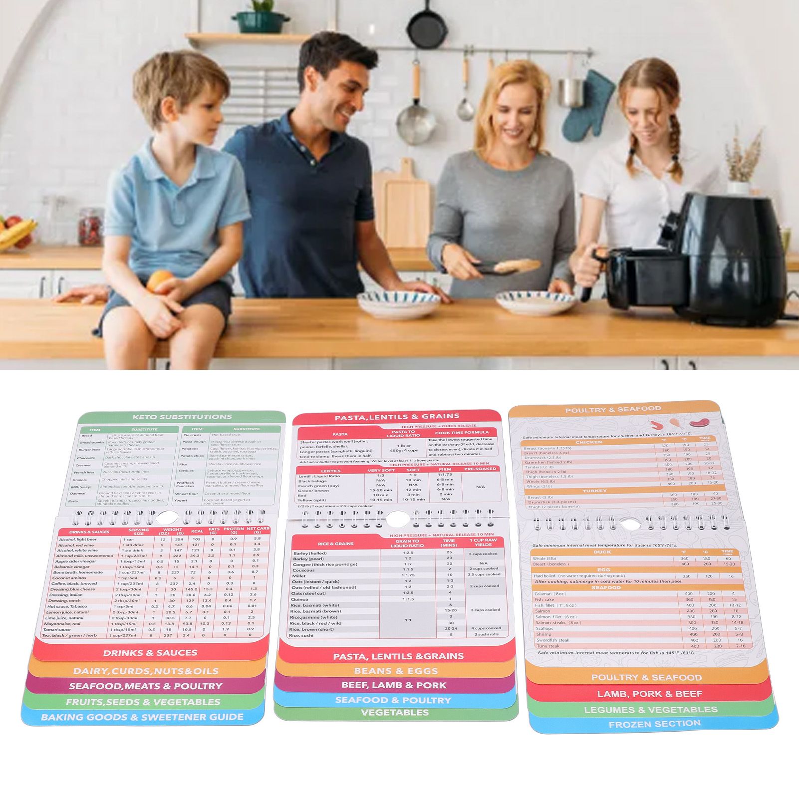 3 Pack Pot Sheets Magnet Set Fryer Pressure Cooker Keto Food Perfect view 11