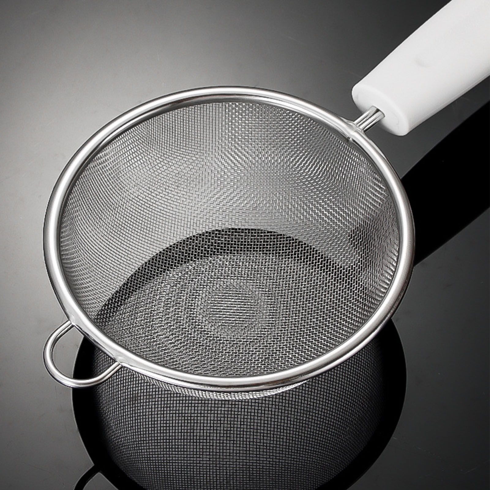 Fine Mesh Skimmer Spoon Stainless Steel Fine Mesh Food Strainer Kitchen Frying view 5