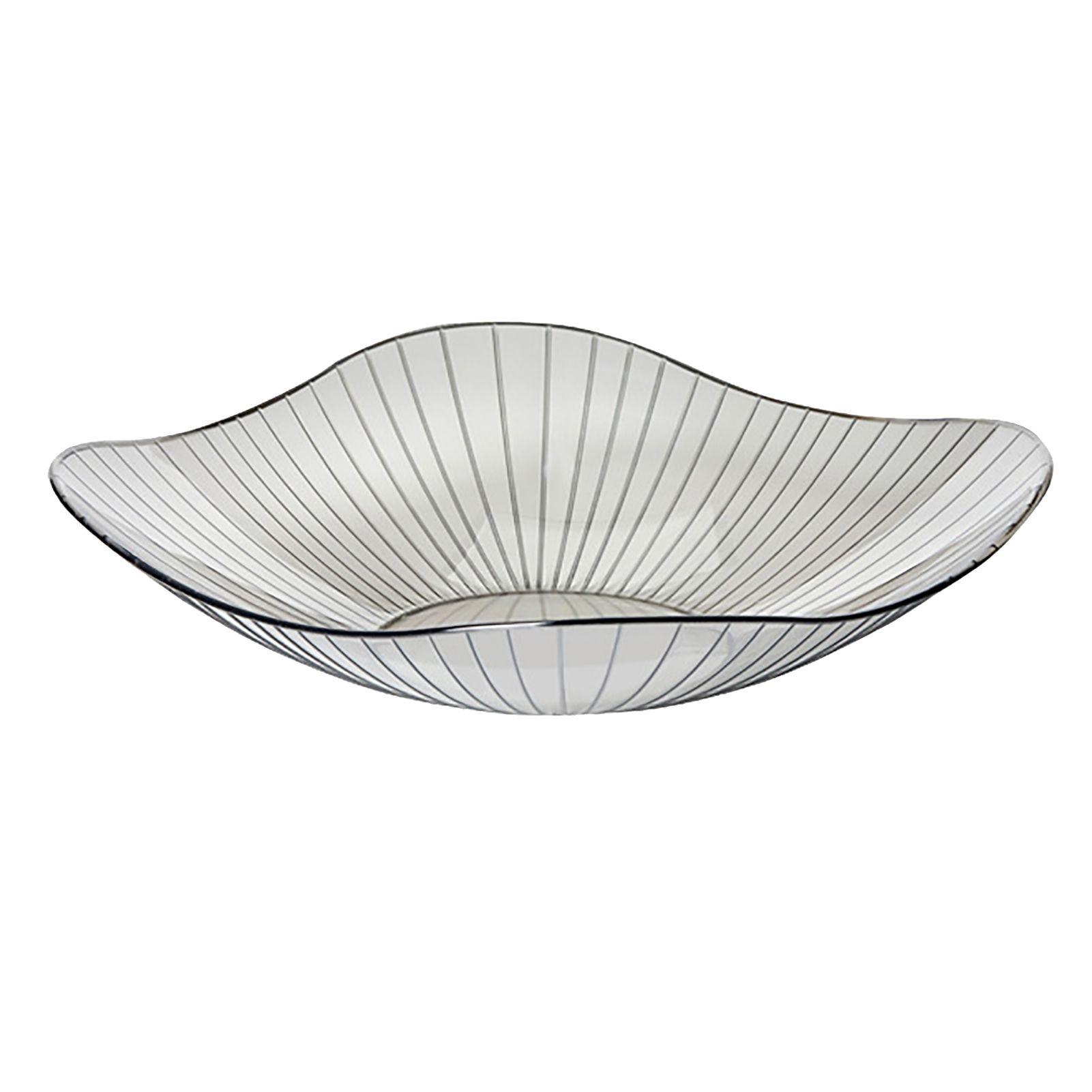 Transparent Grey Fruit Plate Large Plastic Serving Bowl Hand Made Candy Snack