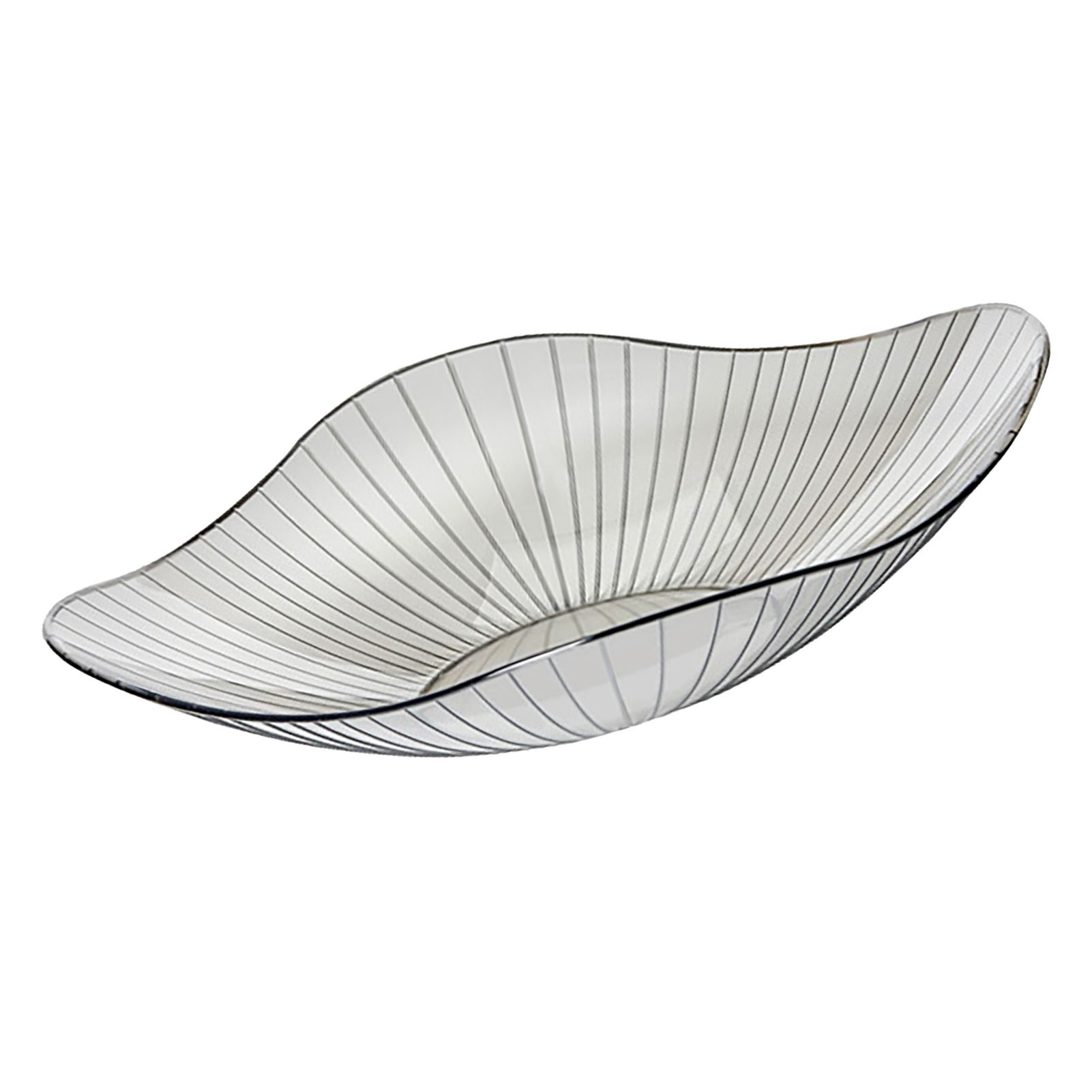 Transparent Grey Fruit Plate Large Plastic Serving Bowl Hand Made Candy Snack view 3
