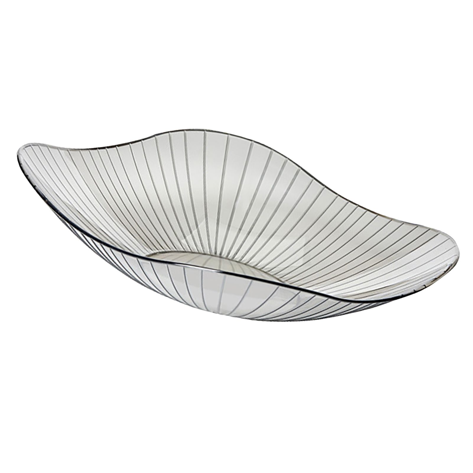 Transparent Grey Fruit Plate Large Plastic Serving Bowl Hand Made Candy Snack view 4