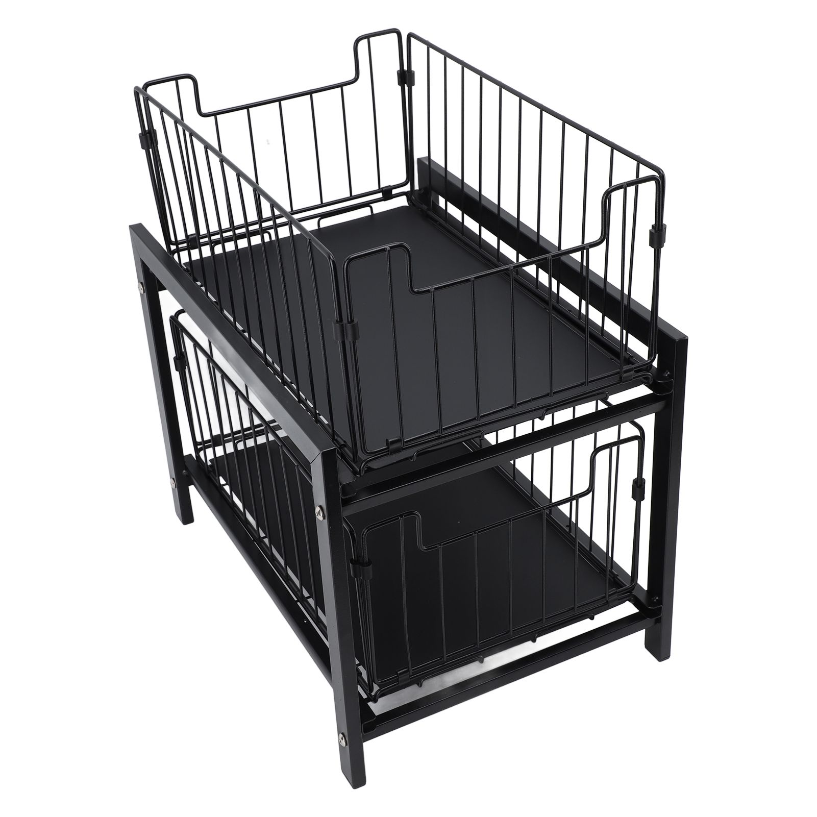 Under Sink Organizer Iron 2 Tier Pull Out Spice Rack Countertop Storage Shelf view 4