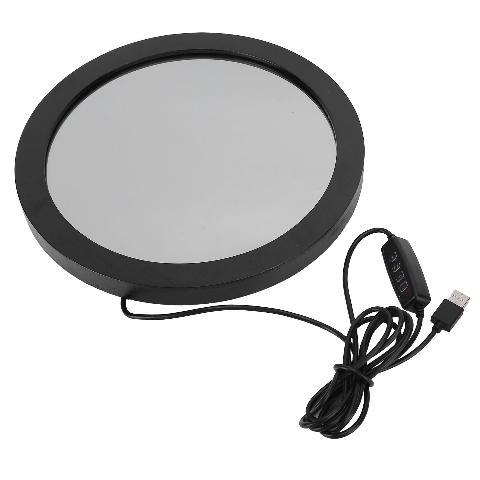 LED Dimmable Mirror with 3D Printing Moon Surface Pattern USB Make Up Mirror view 9