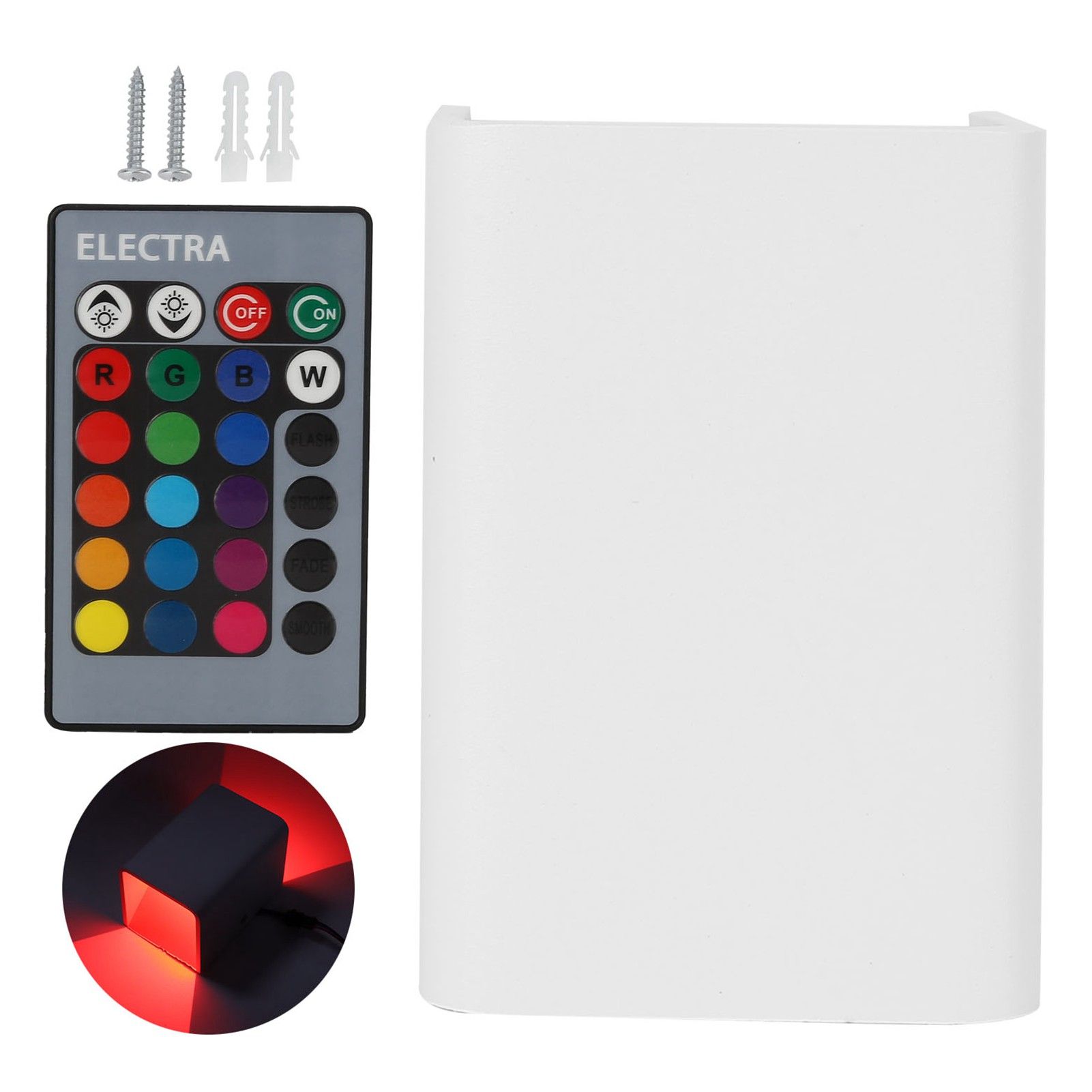 Wall Lamp RGBW Remote Control 5W Aluminum LED Wall Light for Bedroom Hallway