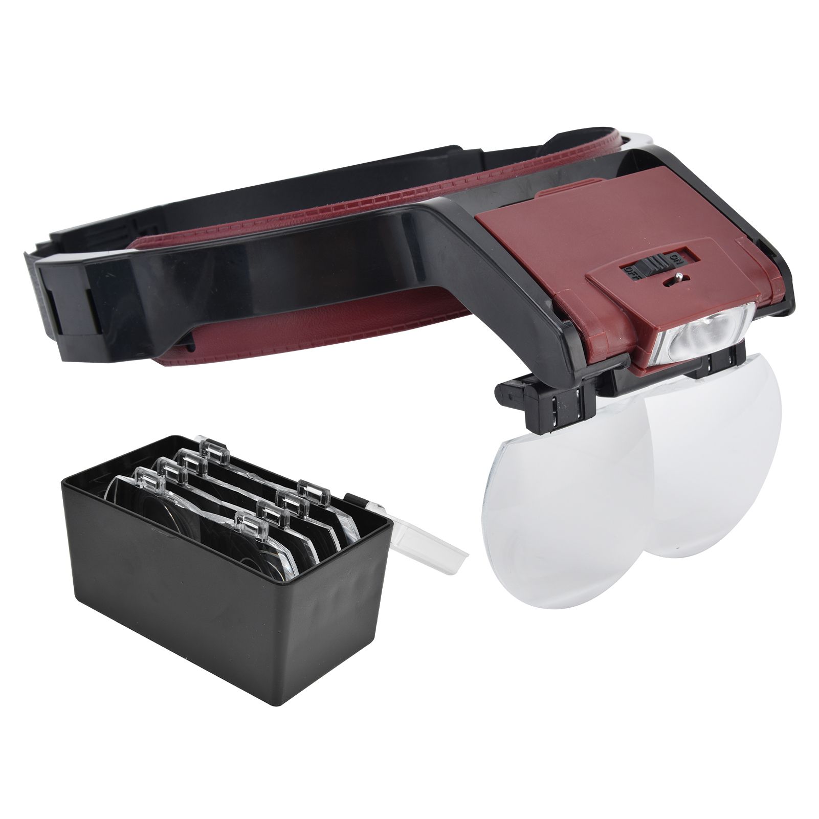LED Head-mounted Jewelry Magnifying Glass Four Groups of Lenses Head-mounted view 10