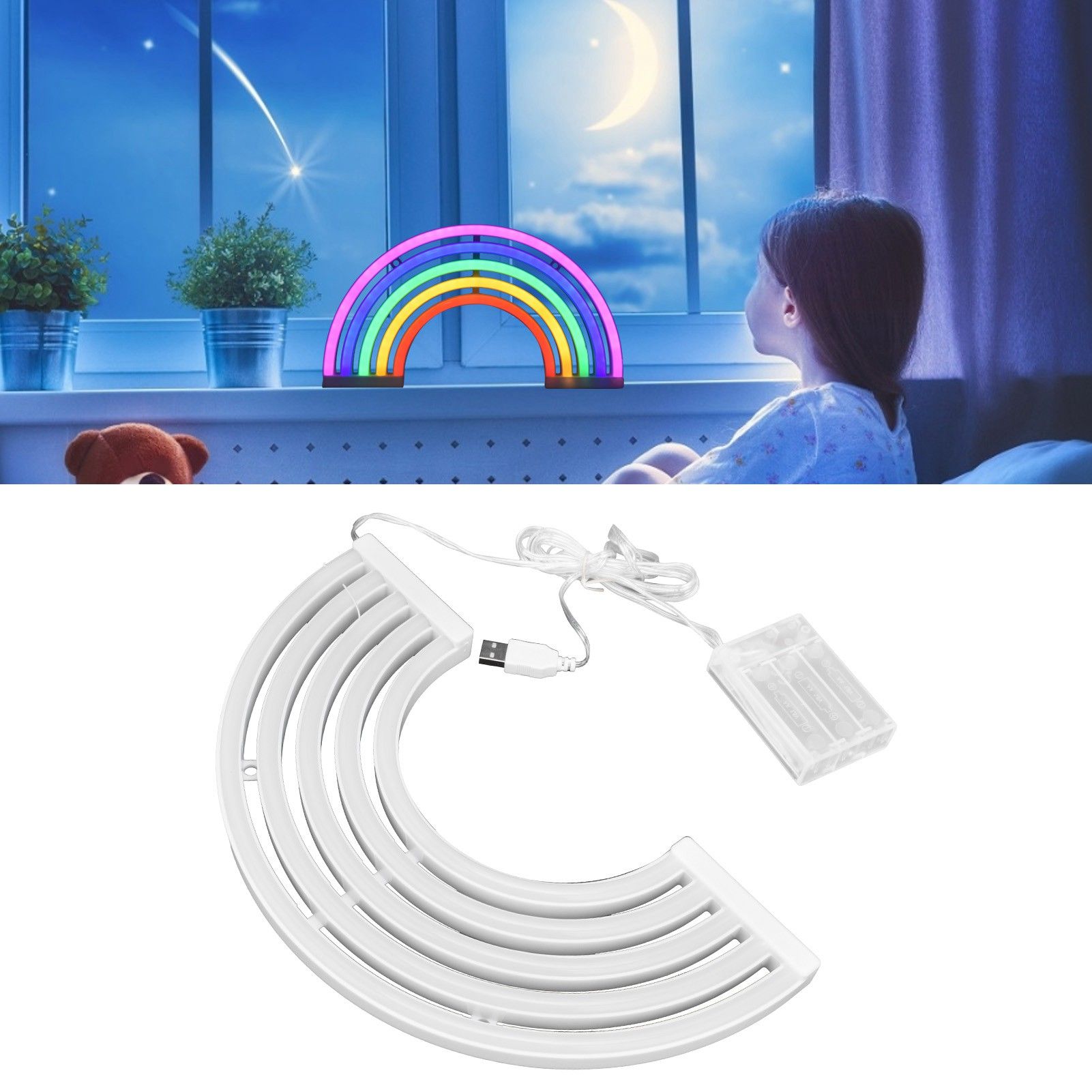 LED Neon Sign Lamp Colorful Wall Hanging Neon Night Light for Bedroom Kids view 12