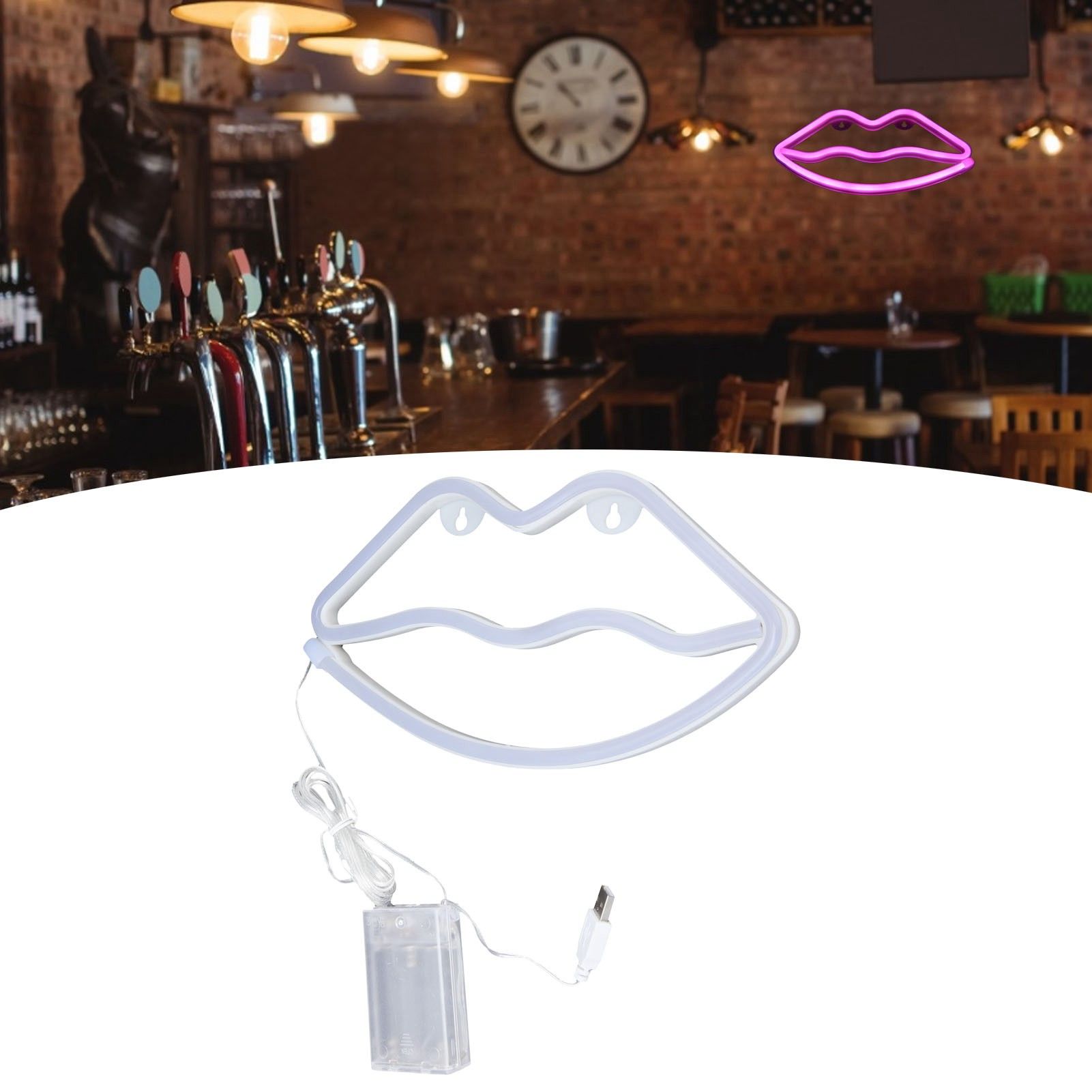 LED Neon Light Lip Shape USB Or Battery Powered Decoration Night Light for view 11