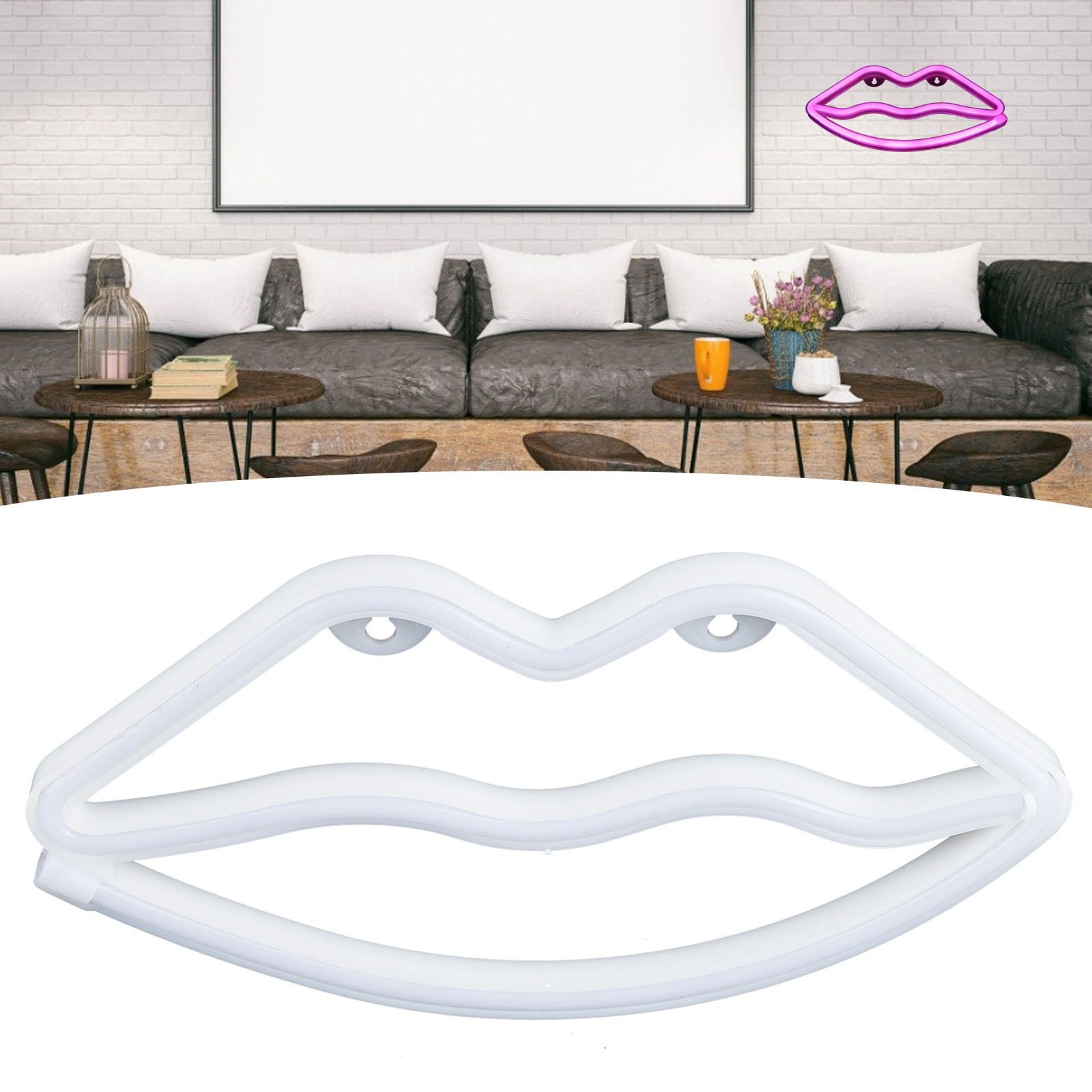 LED Neon Light Lip Shape USB Or Battery Powered Decoration Night Light for view 12
