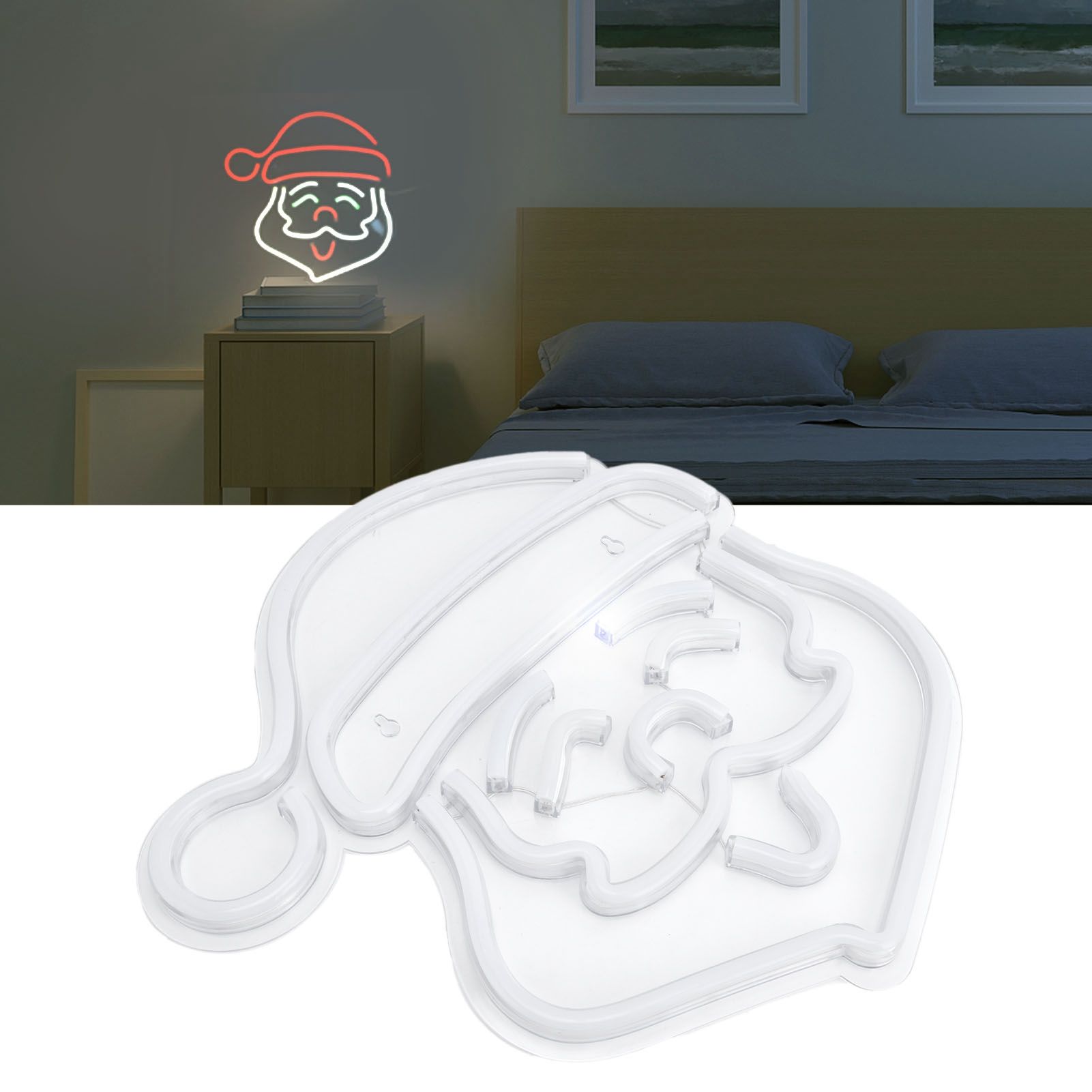 LED Neon Light Santa Claus Sign Lamp Art Wall Decoration Light for Bedroom view 12