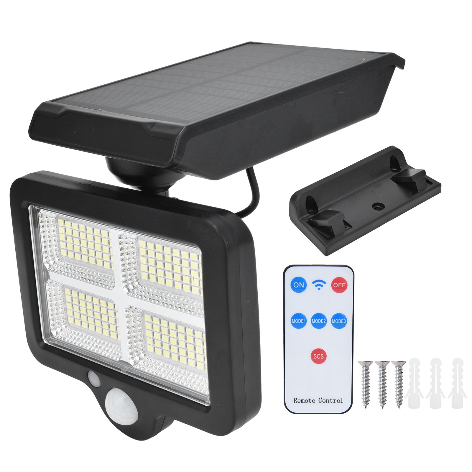 Solar Body Induction Wall Light IP65 Waterproof 160LED Remote Control Street