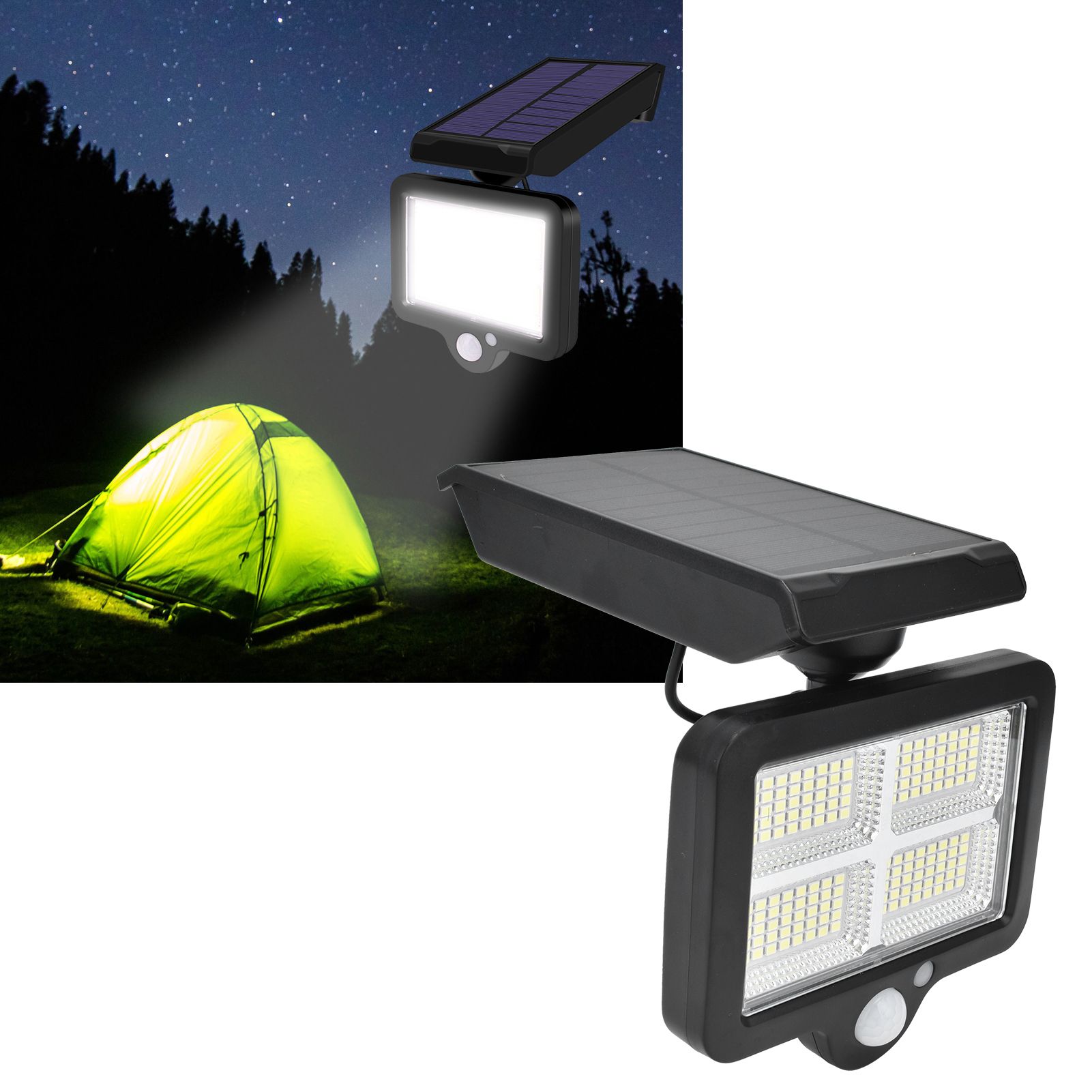 Solar Body Induction Wall Light IP65 Waterproof 160LED Remote Control Street view 11