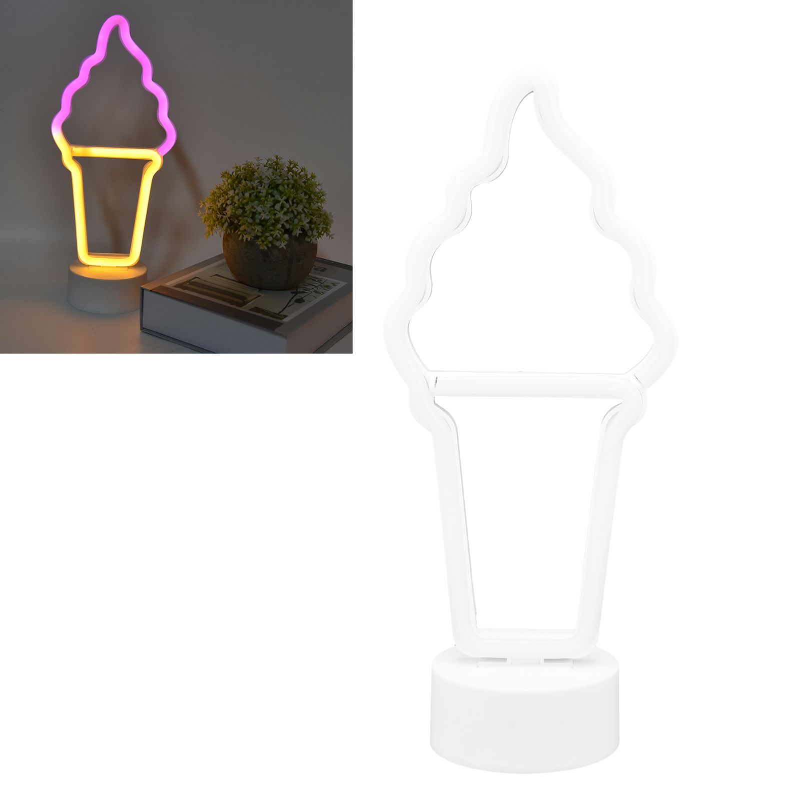 Ice Cream Shape LED Neon Sign Decorative Neon Sign with Base for Baby Room Bar view 12