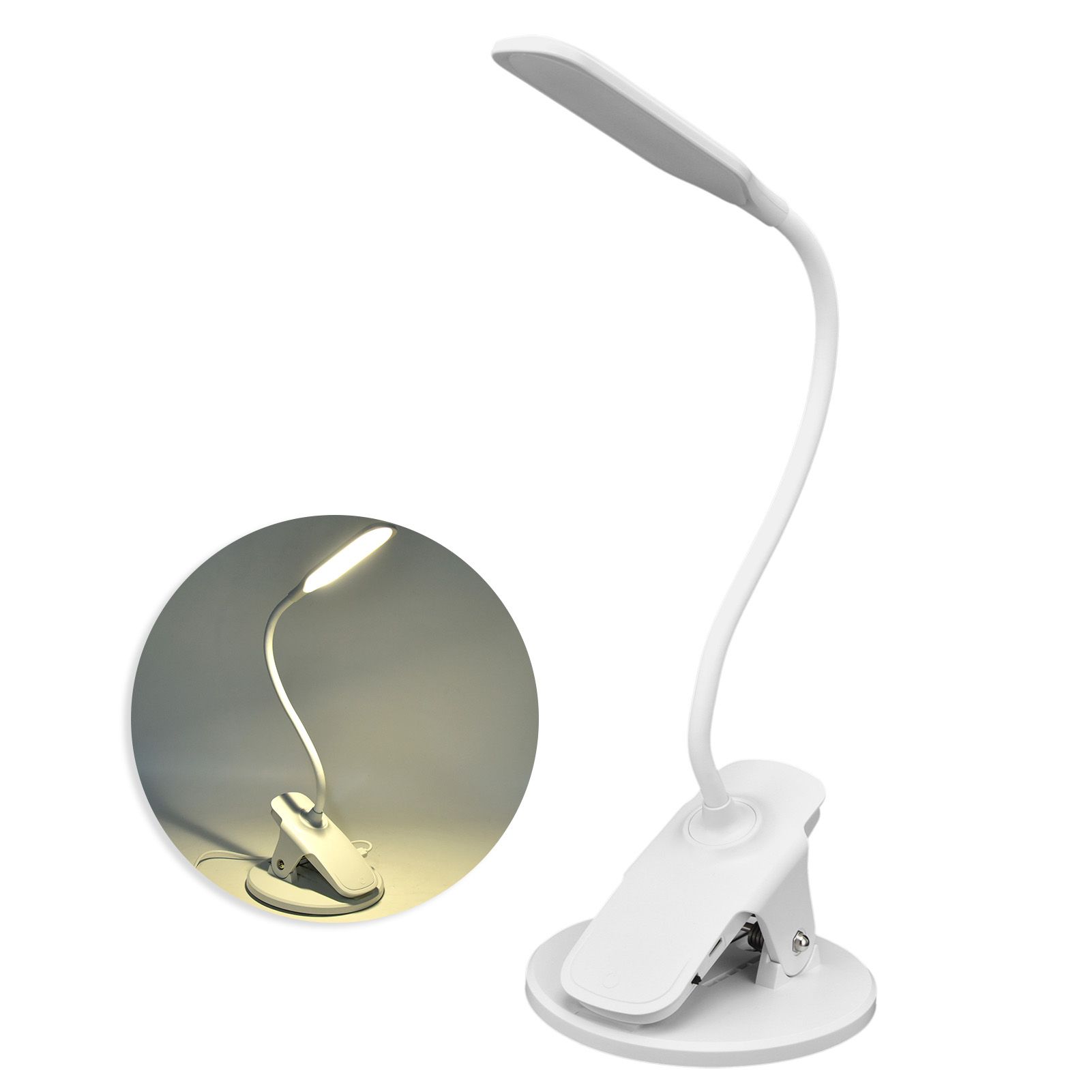 Intelligent Eye Caring Desk Lamp Folding Night Reading Lamp USB Powered Clip view 8