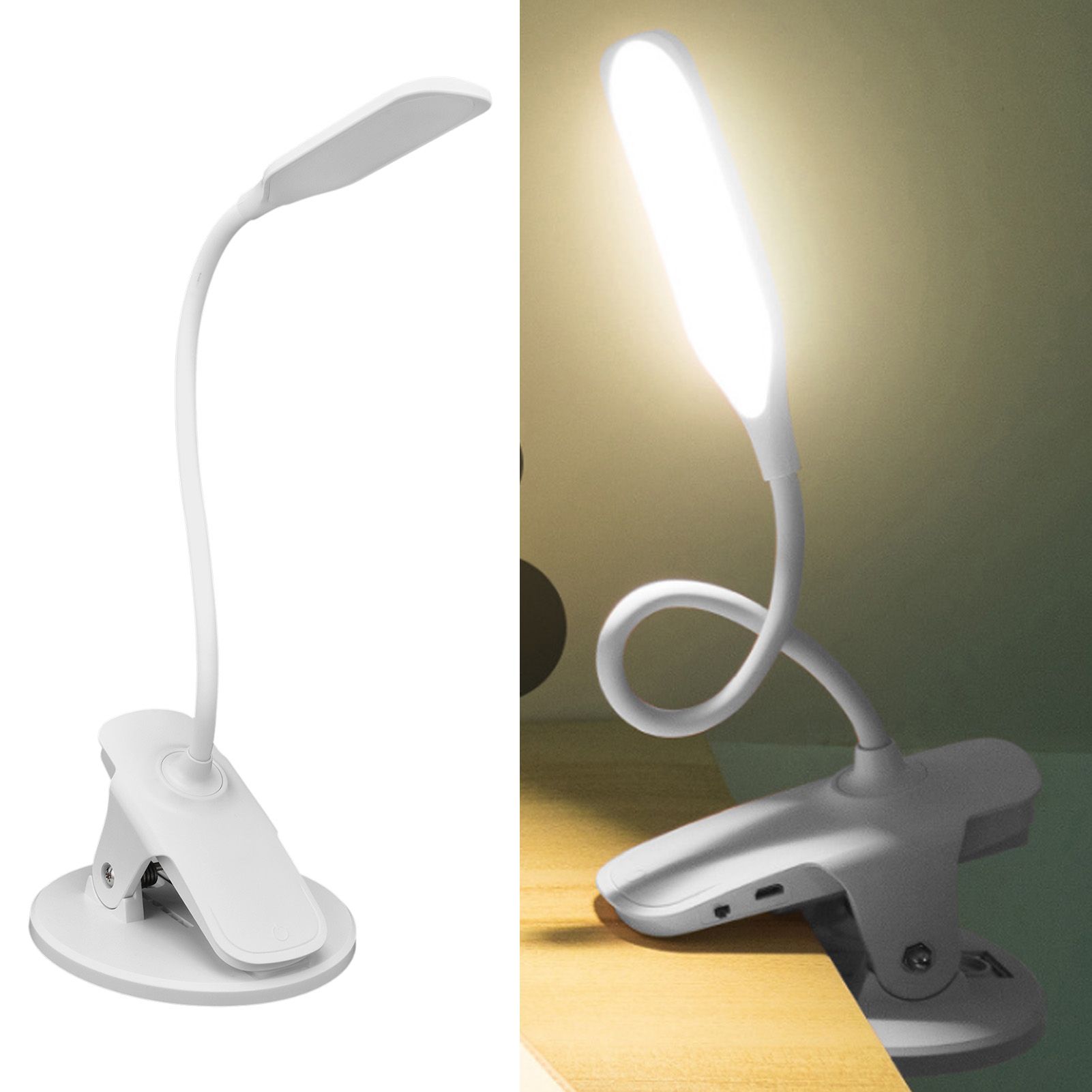 Intelligent Eye Caring Desk Lamp Folding Night Reading Lamp USB Powered Clip view 12