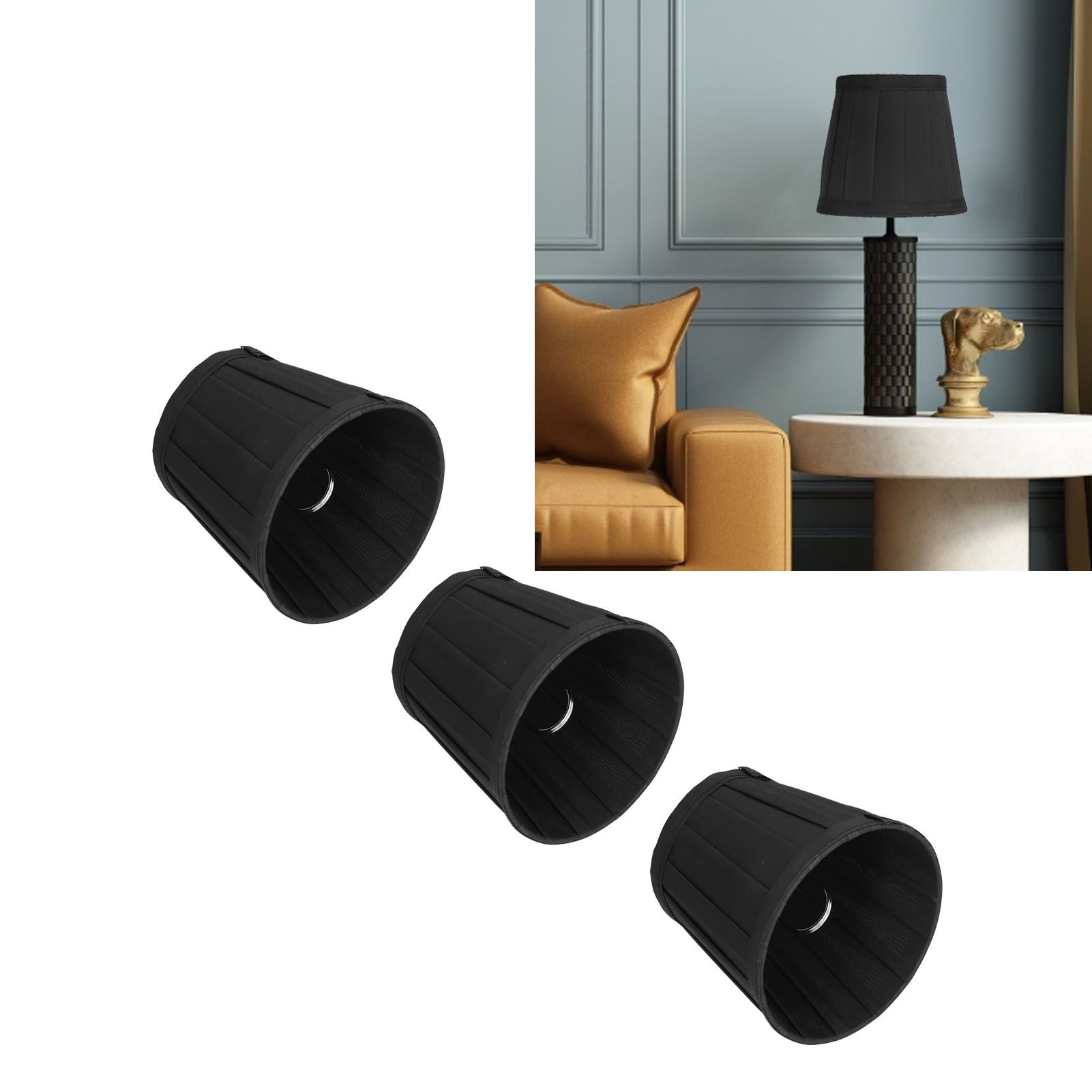 3PCS Cloth Lampshade E14 Clip On Fabric Lamp Cover for Chandelier Wall Lamp view 12