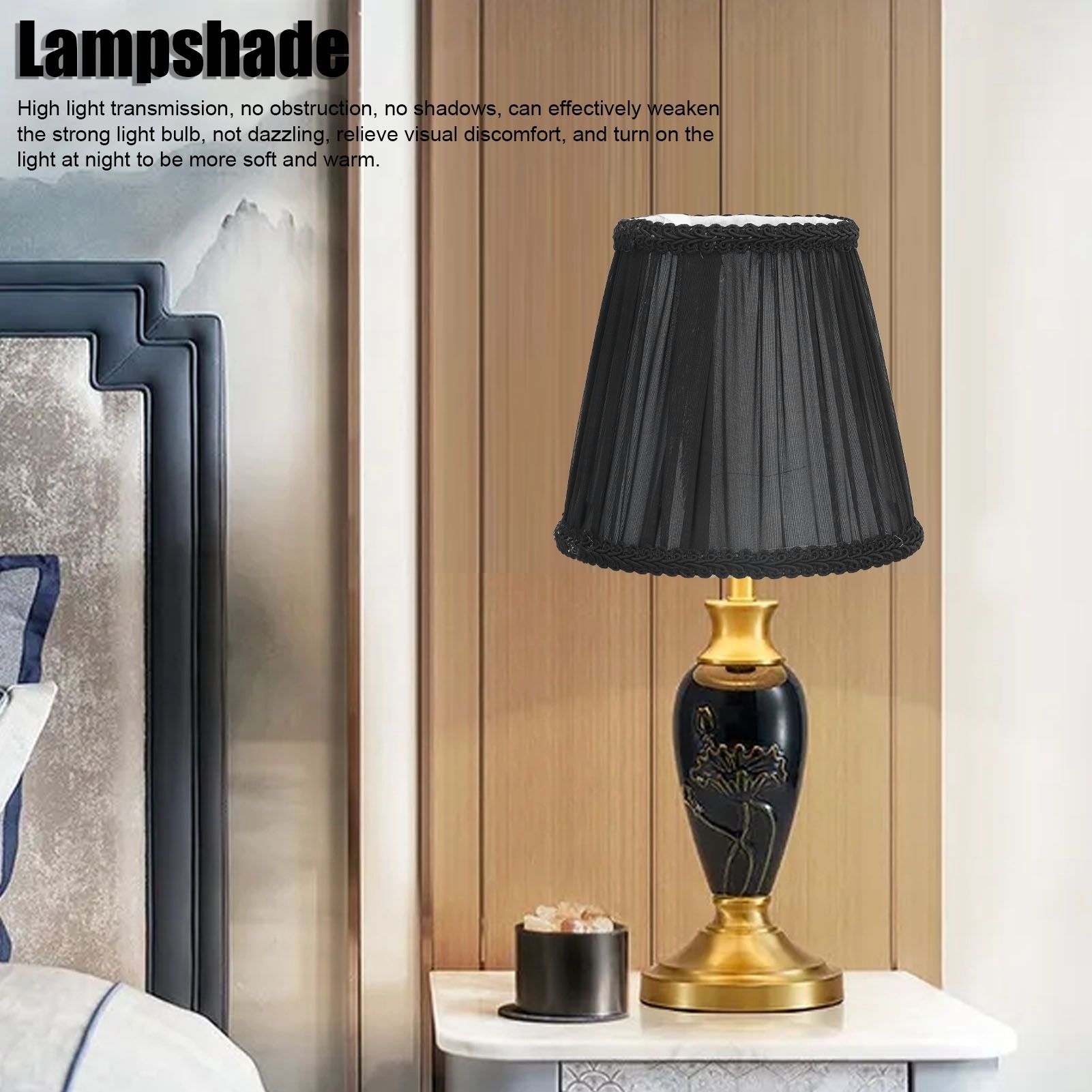 3PCS E14 ClipOn Cloth Lamp Shade Modern Fabric Lampshade Table Light Cover for view 15