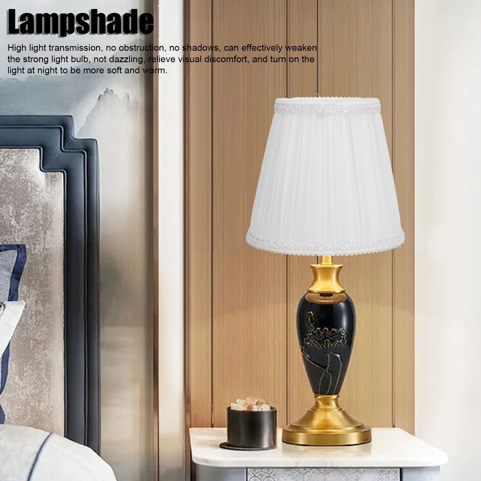 3PCS E14 ClipOn Cloth Lamp Shade Modern Fabric Lampshade Table Light Cover for view 15