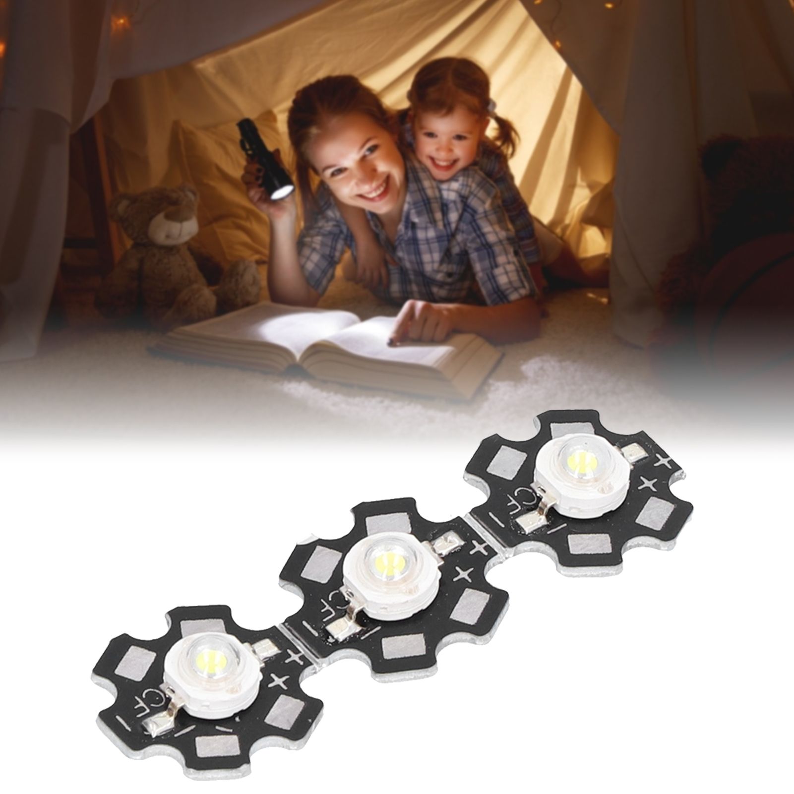 10PCS 1W LED Chip Highlight DIY Light Beads with Aluminum Base 6500k 90lm 20mm view 11