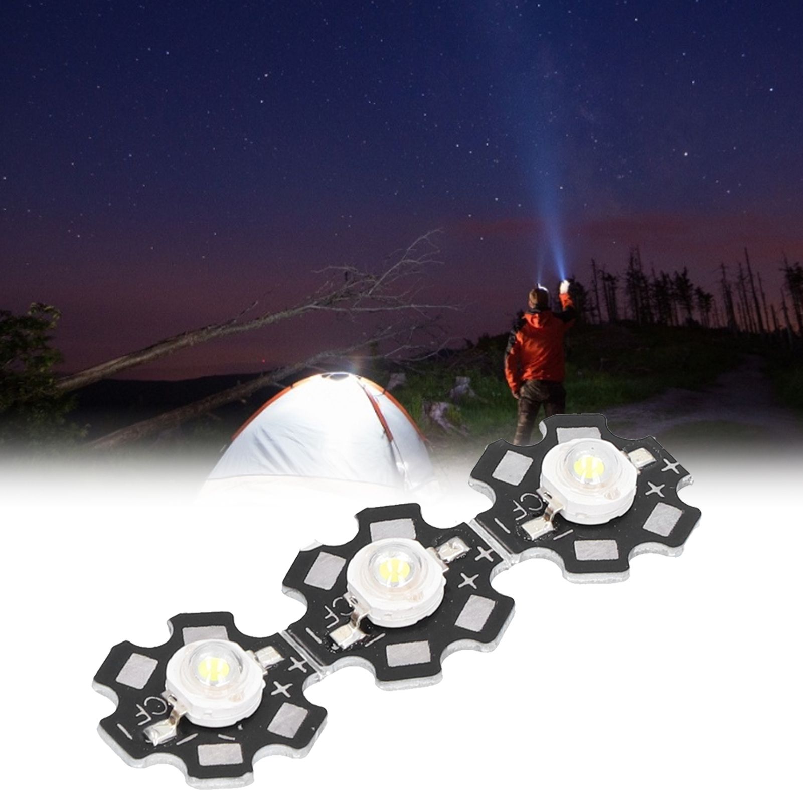 10PCS 1W LED Chip Highlight DIY Light Beads with Aluminum Base 6500k 90lm 20mm view 12