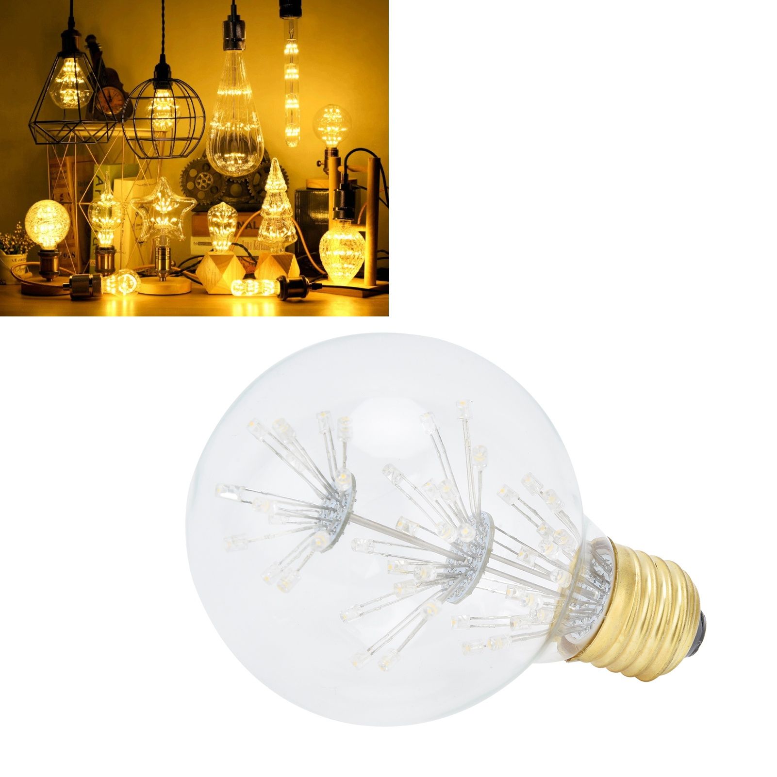 Firework Light Bulb 3W Warm Light Vintage Light Bulb for Festival Party Yard view 11