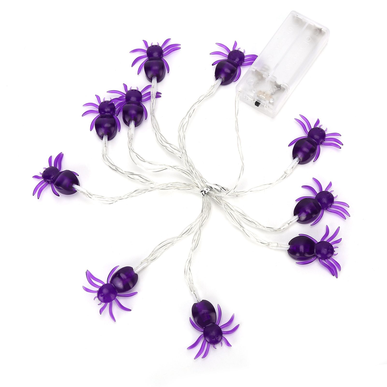 Halloween Lights LED Purple Spider Shape Decorative String Lights for Festival view 2