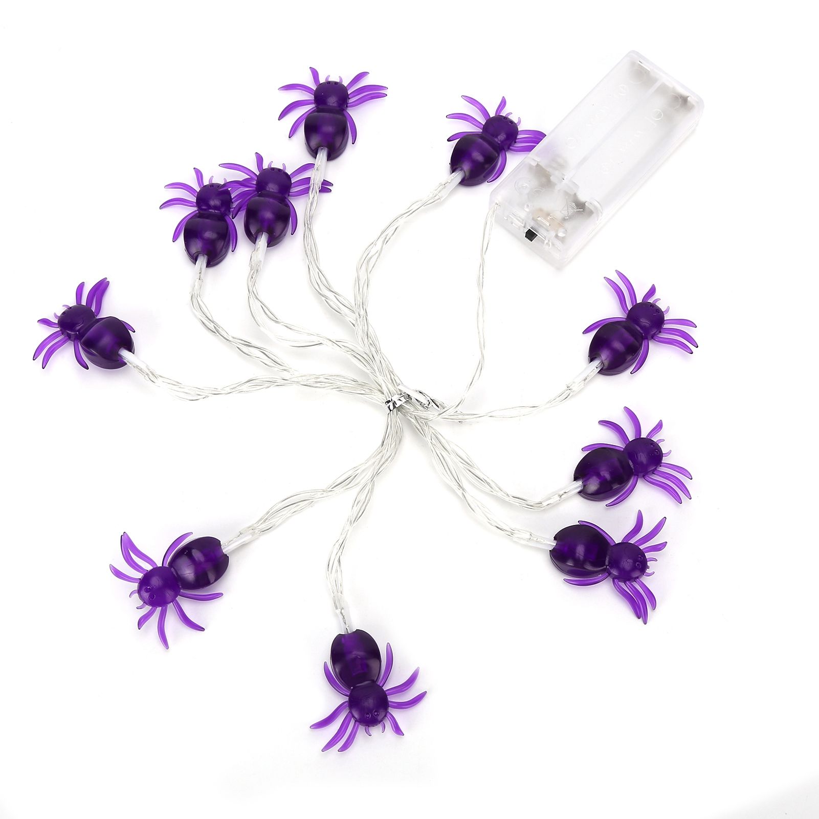 Halloween Lights LED Purple Spider Shape Decorative String Lights for Festival view 3