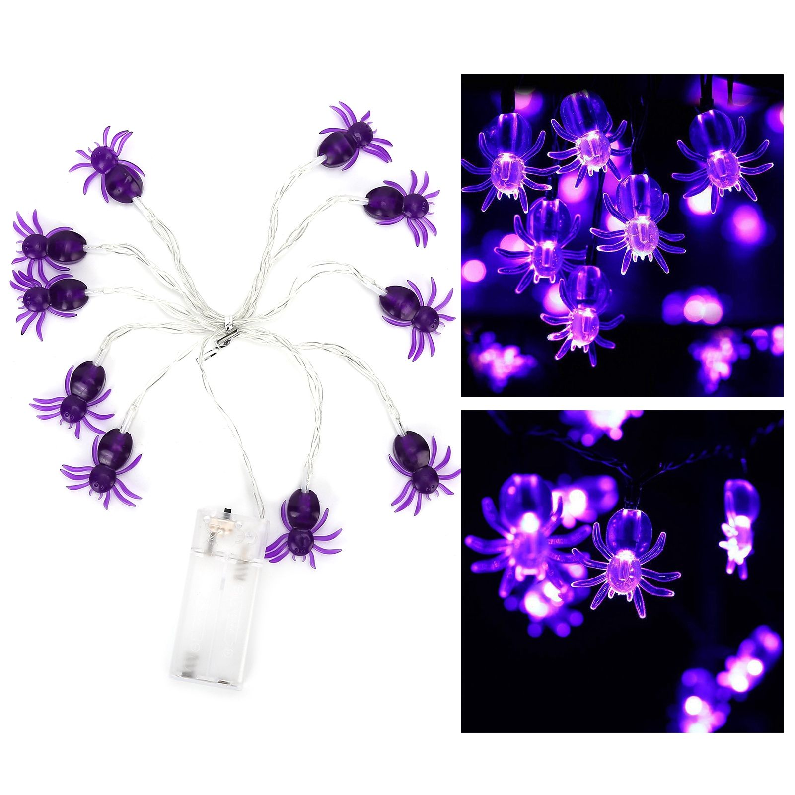 Halloween Lights LED Purple Spider Shape Decorative String Lights for Festival view 11