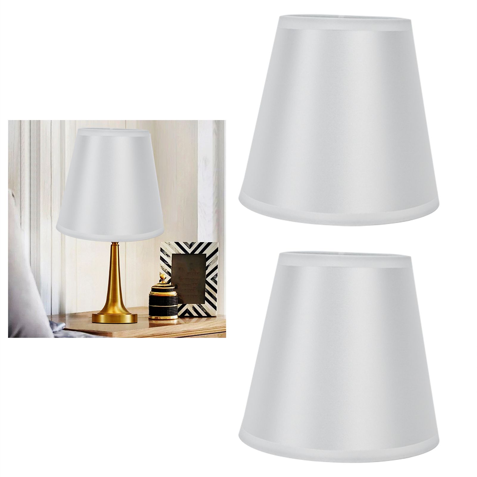 2PCS Modern Fabric Lampshade Clip On Wall Lamp Chandelier Lamp Shade for E14 view 11