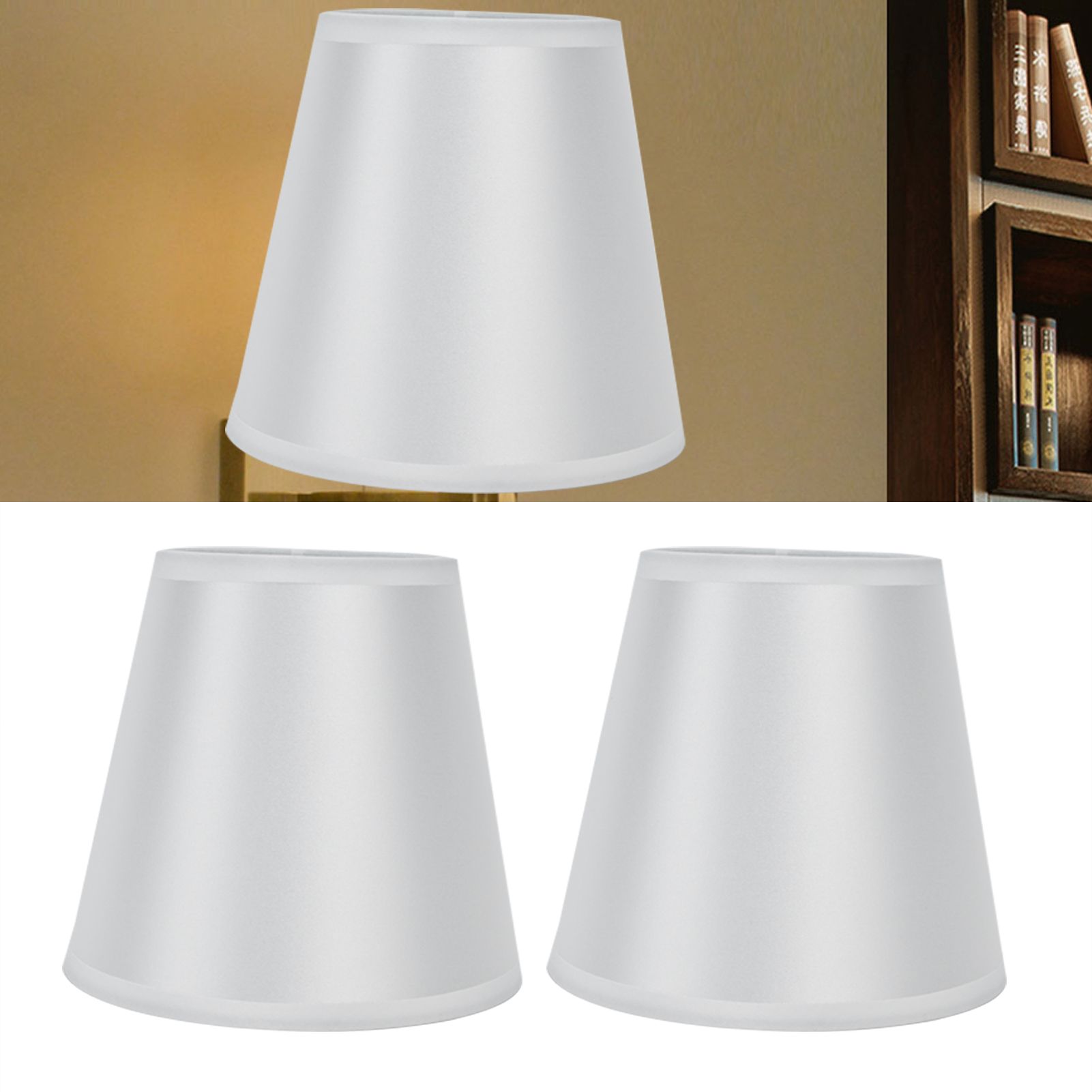 2PCS Modern Fabric Lampshade Clip On Wall Lamp Chandelier Lamp Shade for E14 view 12