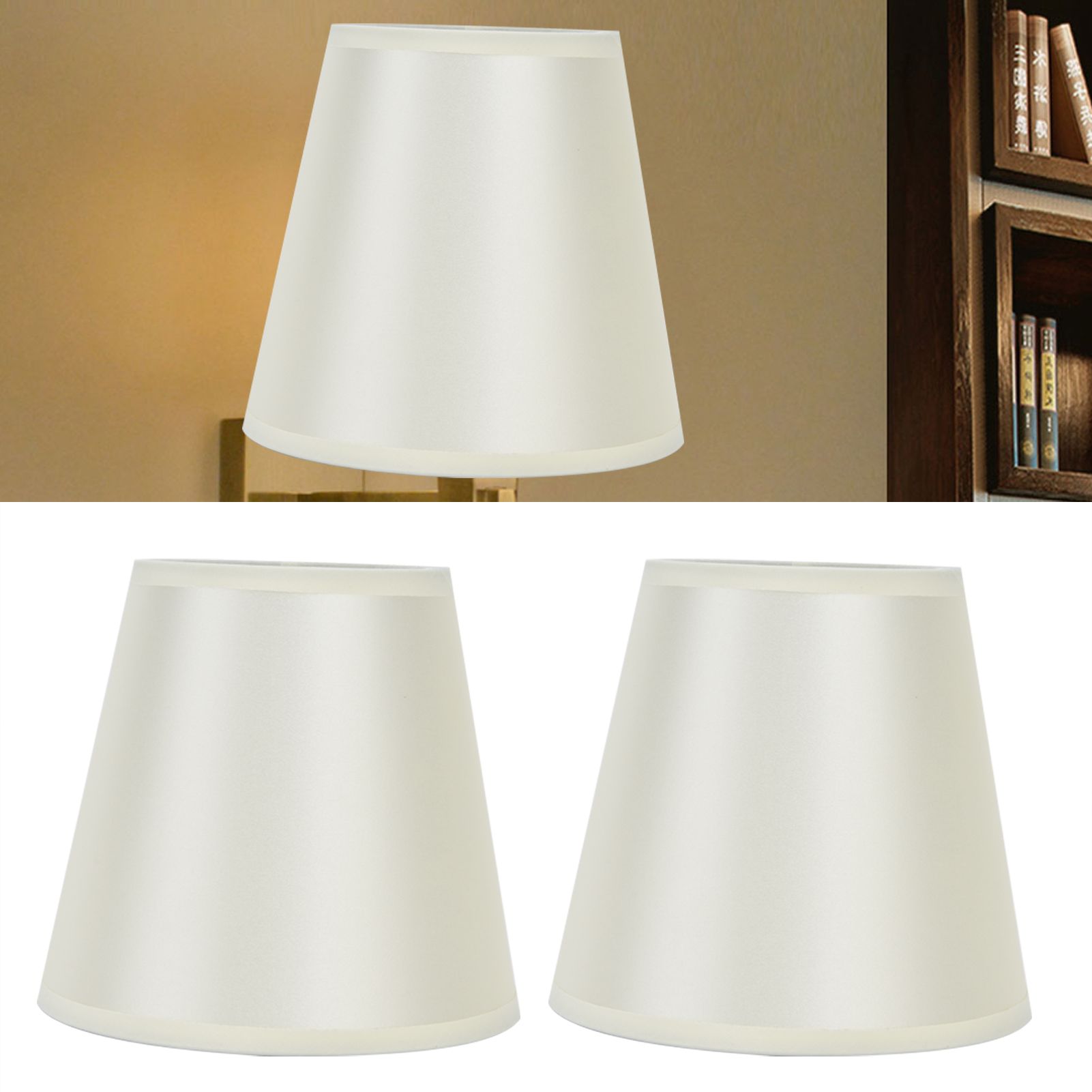2PCS Modern Fabric Lampshade Clip On Wall Lamp Chandelier Lamp Shade for E14 view 12
