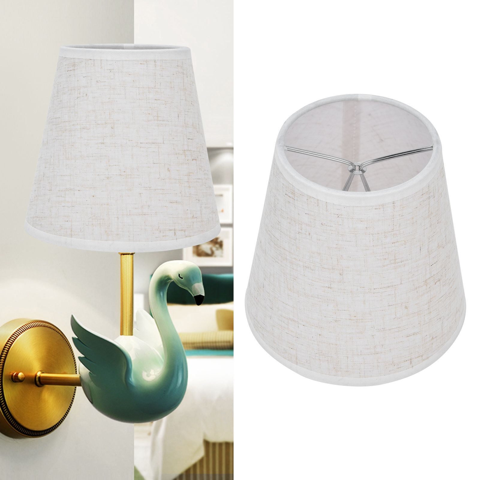 2PCS Table Lamp Shade Cover Fabric Clip On Lampshade for E14 Screw Candlestick view 11