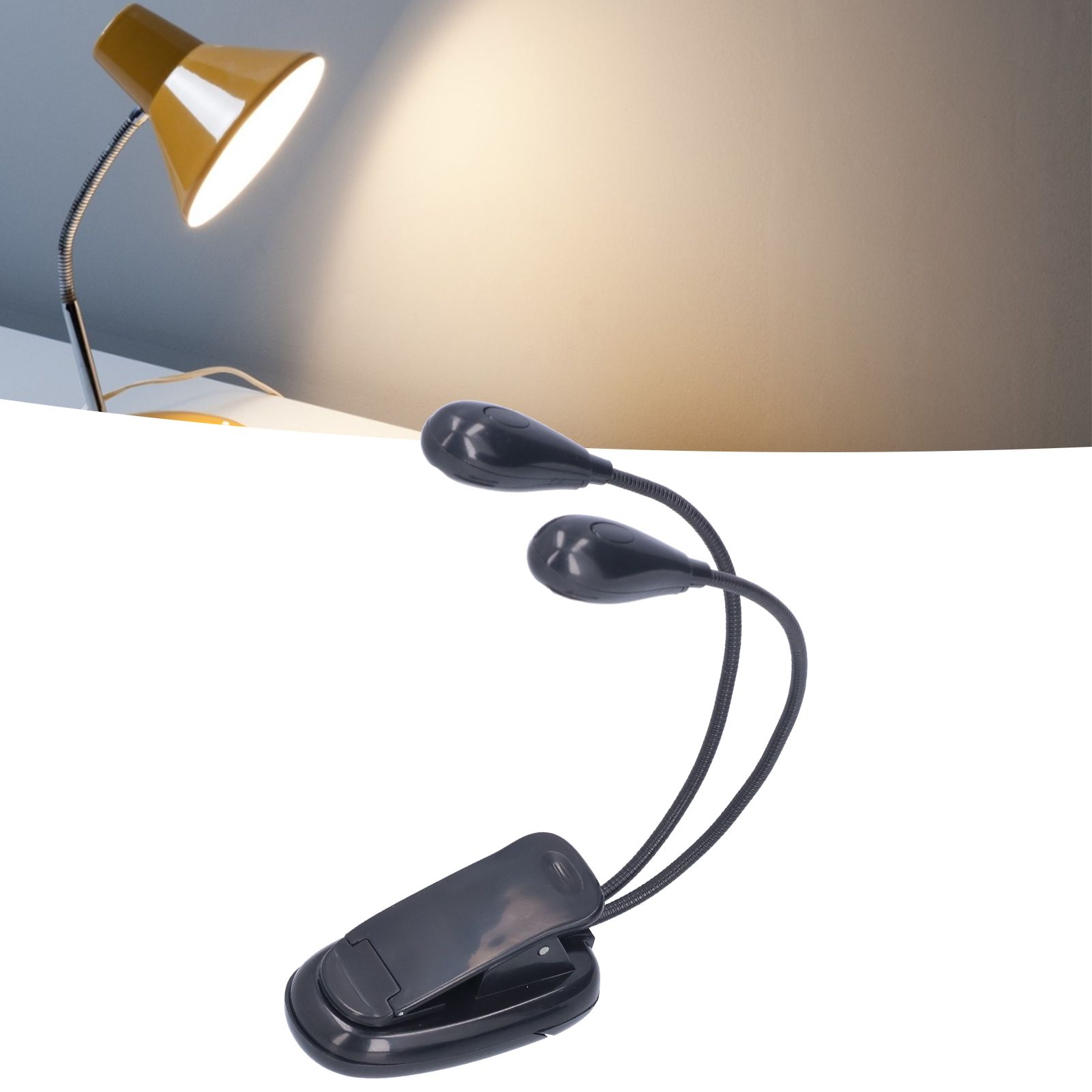 LED Book Light Eye Protecting 360° Rotatable White Light Double Pole 4 Lamp view 12