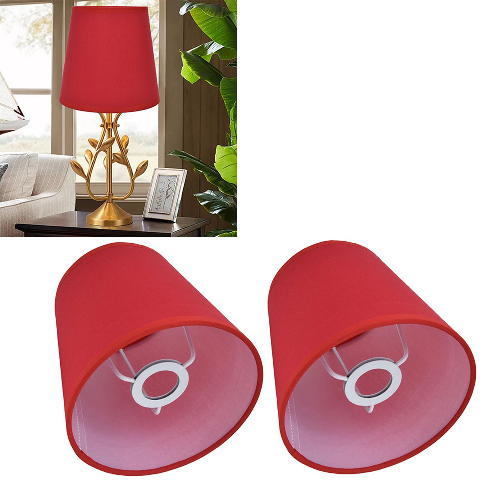 2Pcs Indoor Lamp Shade European Style Fabric Lampshade for E14 Chandelier view 12