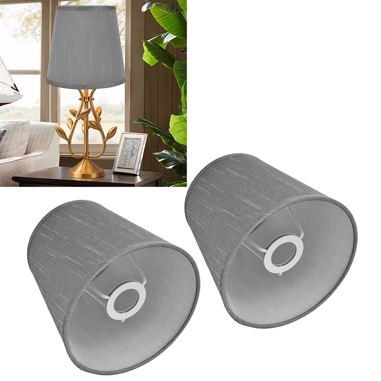 2Pcs Indoor Lamp Shade European Style Fabric Lampshade for E14 Chandelier view 12