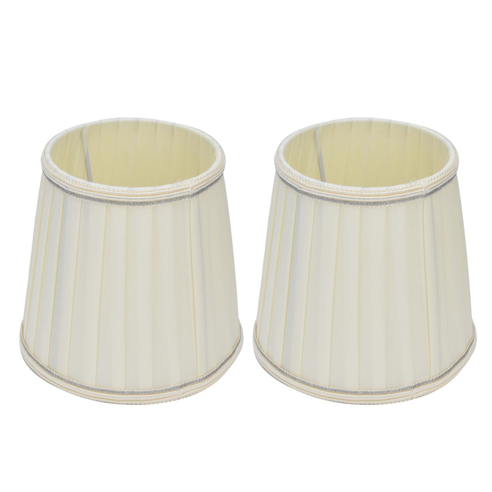 Fabric Lampshade Beige Silver Edge Craft European Style Simple Lamp Shade for view 2
