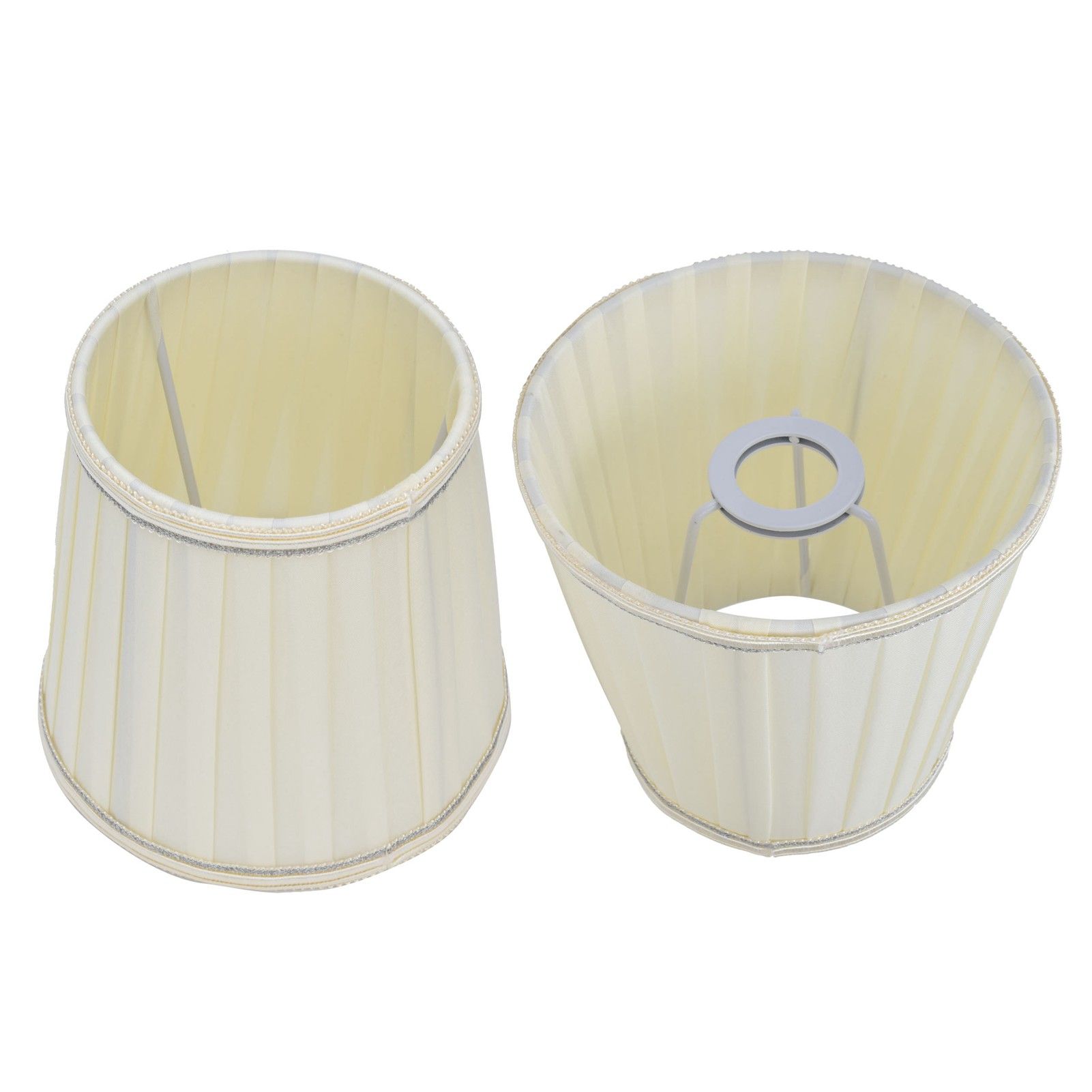 Fabric Lampshade Beige Silver Edge Craft European Style Simple Lamp Shade for view 9