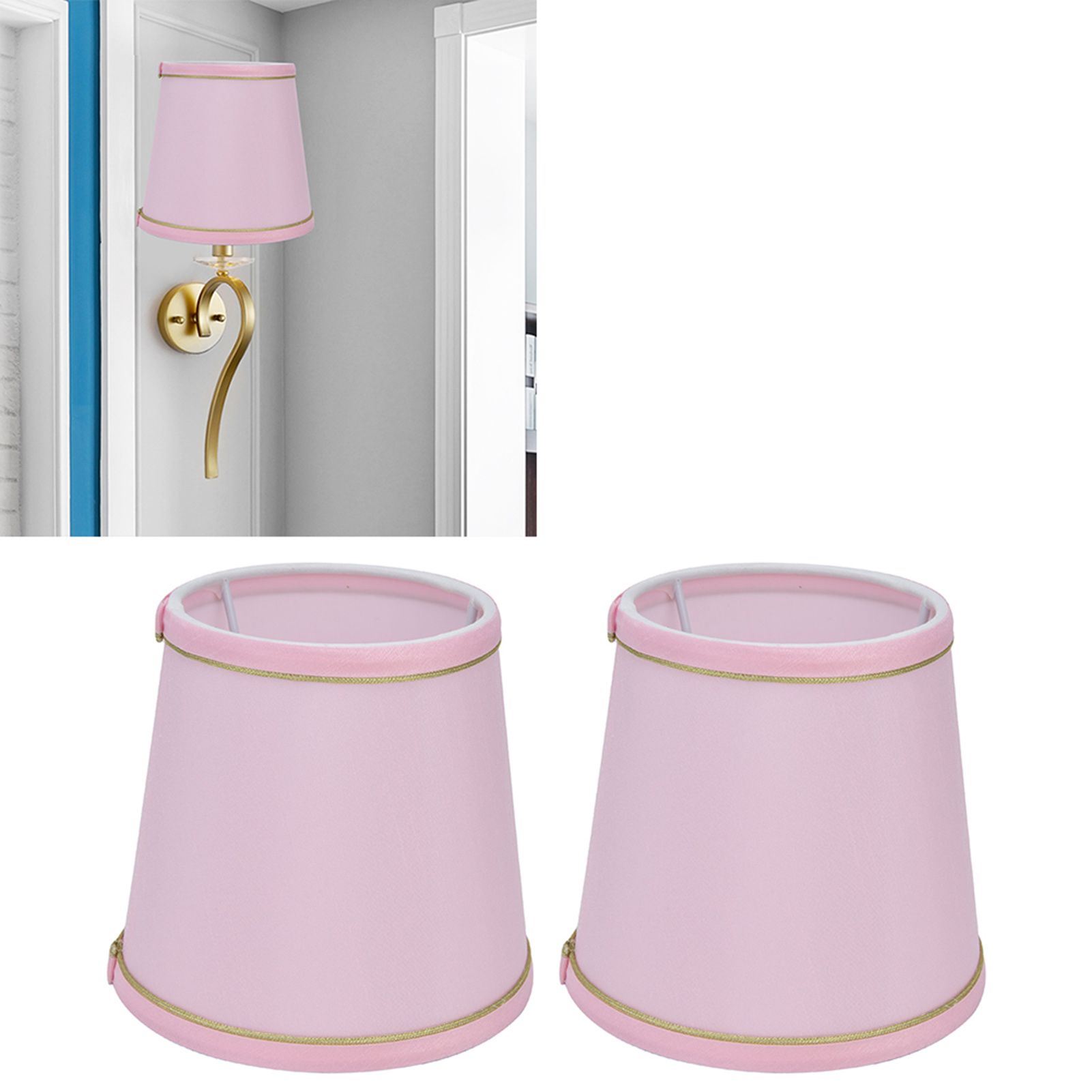 2PCS European Style E14 Lamp Shade Pink Lampshade for Chandelier Table Wall view 11