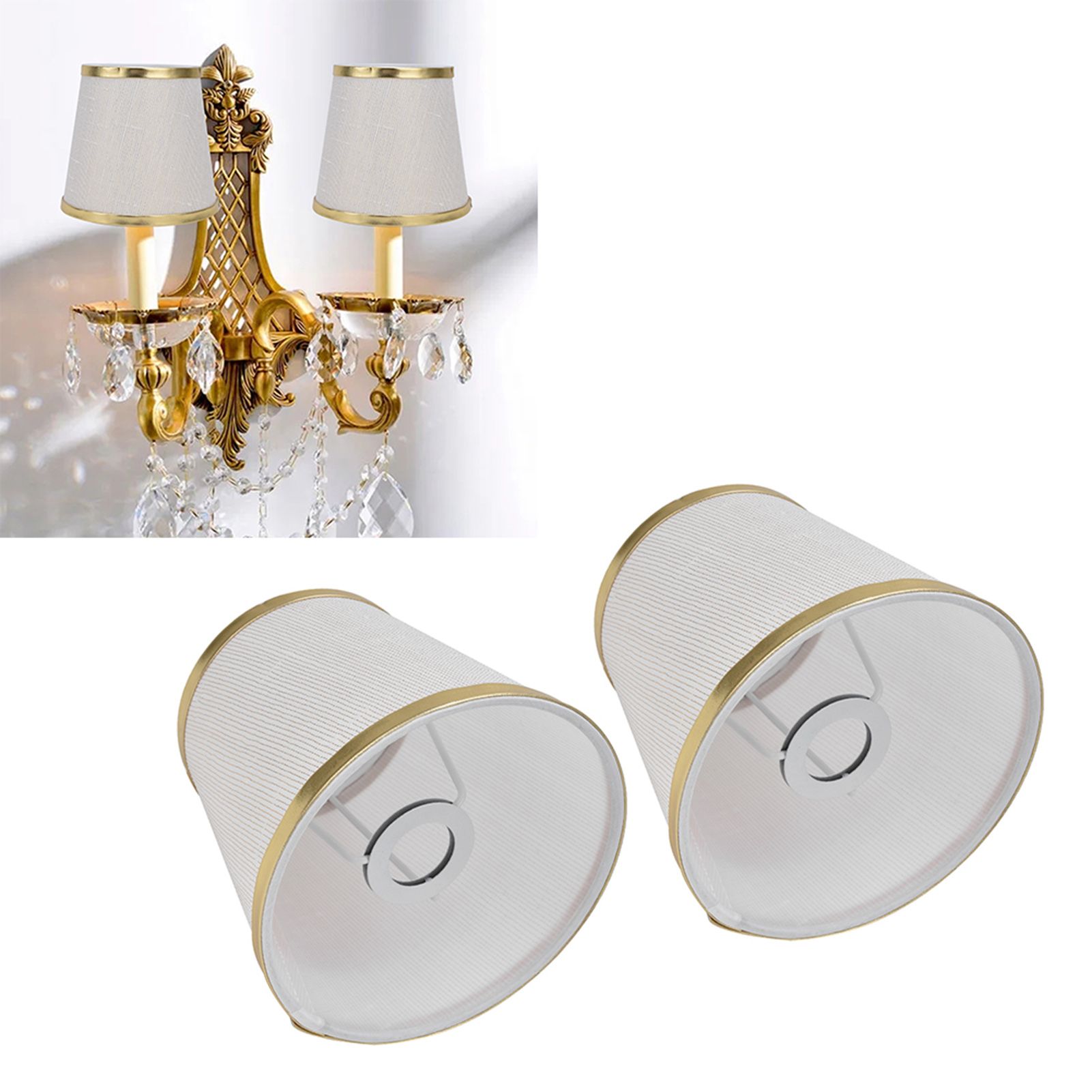 2PCS Fabric Lampshade European Style Lamp Shade for E14 Screw Chandelier Wall view 11