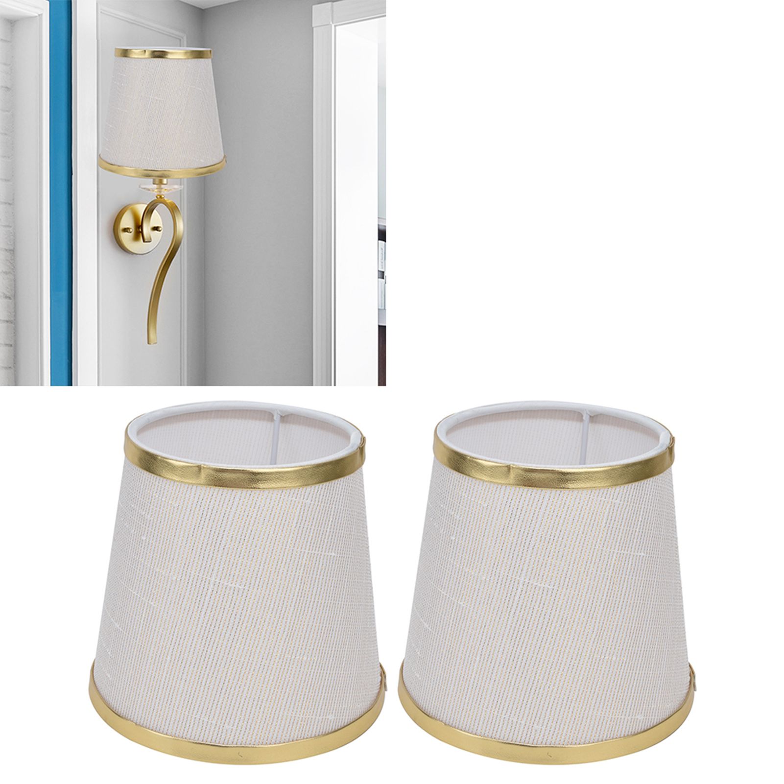 2PCS Fabric Lampshade European Style Lamp Shade for E14 Screw Chandelier Wall view 12