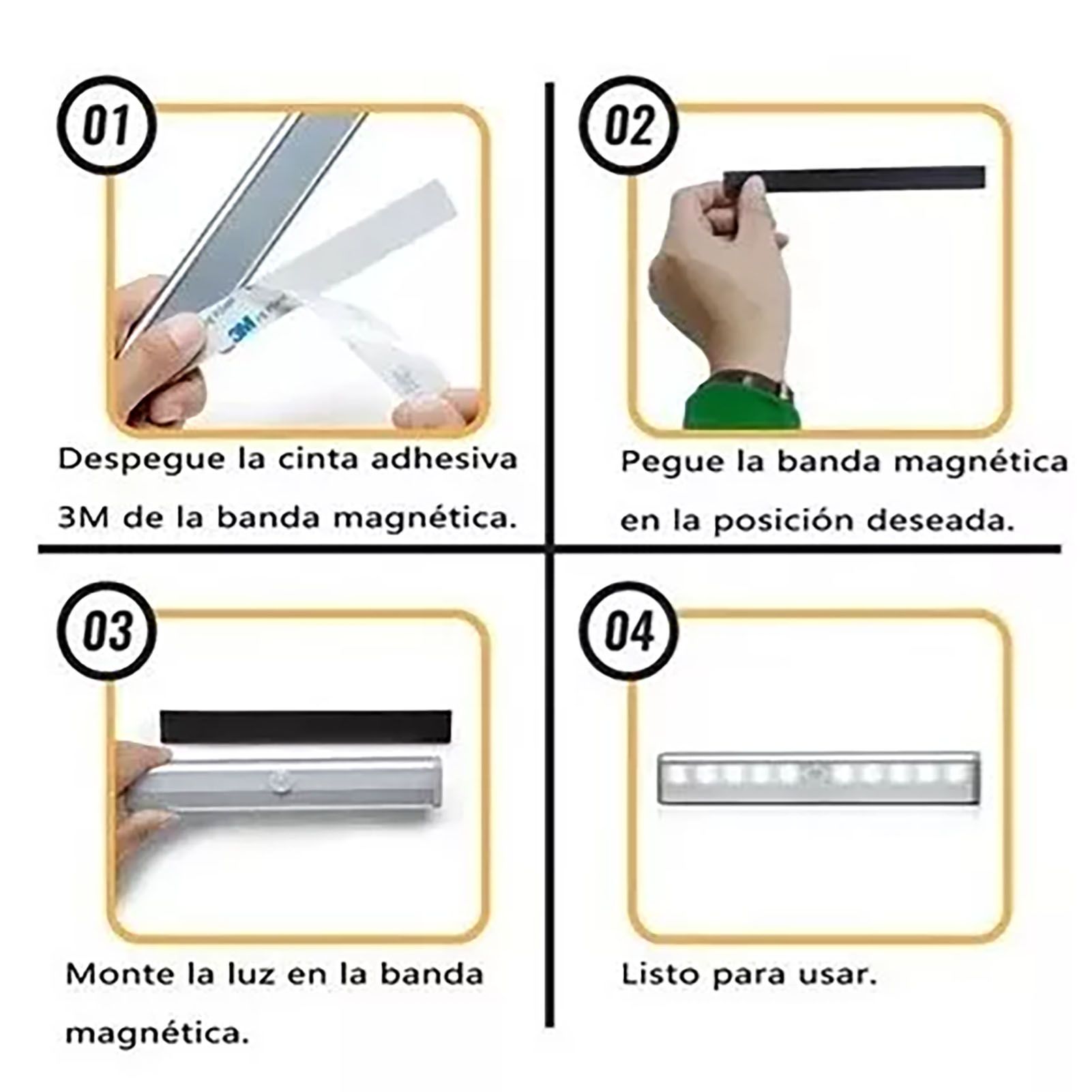 LED Closet Light 10 LEDs USB Rechargeable Motion Sensor Closet Light Wall view 7