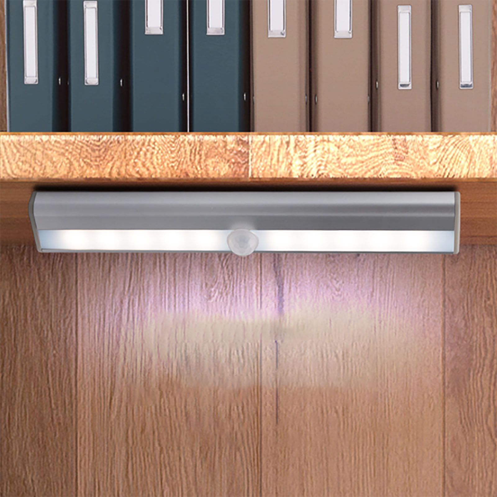 LED Closet Light 10 LEDs USB Rechargeable Motion Sensor Closet Light Wall view 8