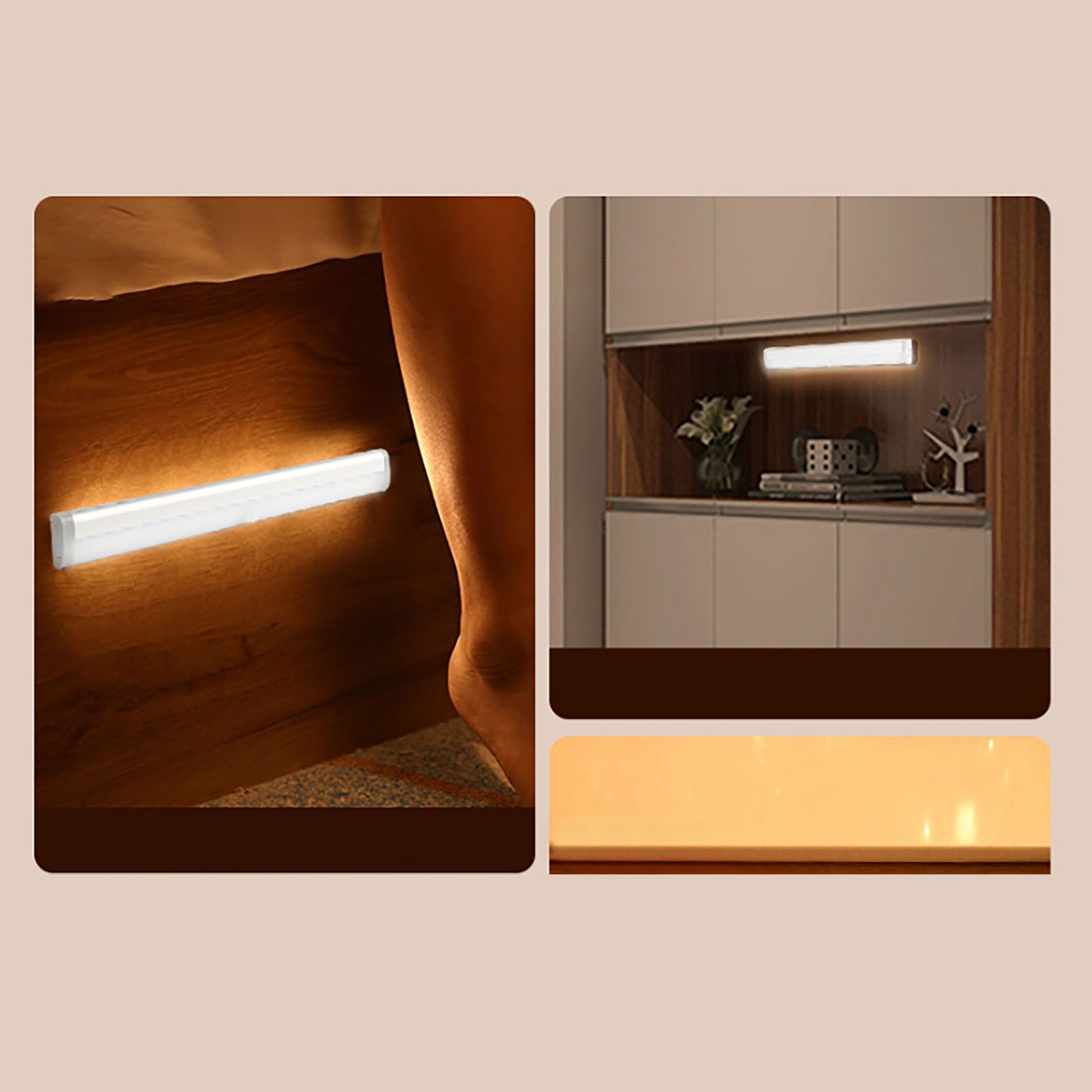 LED Closet Light 10 LEDs USB Rechargeable Motion Sensor Closet Light Wall view 10