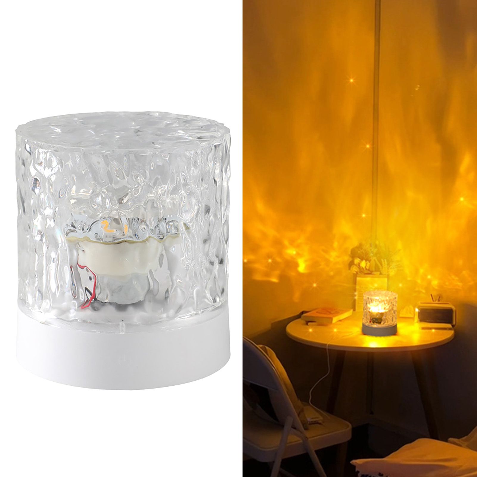 Water Ripple Night Light 360 Degree Dynamic Romantic LED Atmosphere Table Lamp view 4